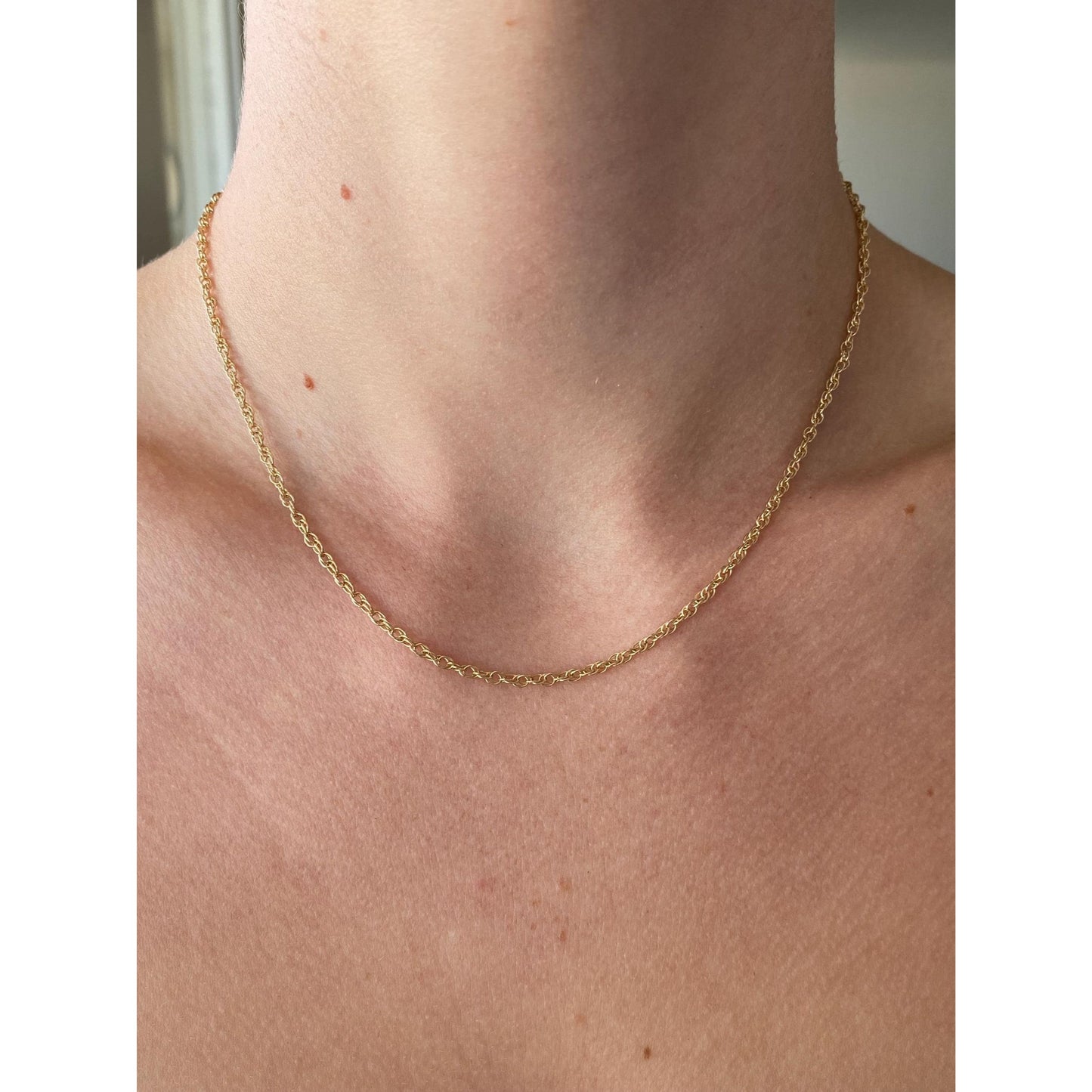 Vintage Solid 14k Yellow Gold Chain Necklace - 16.25 inches