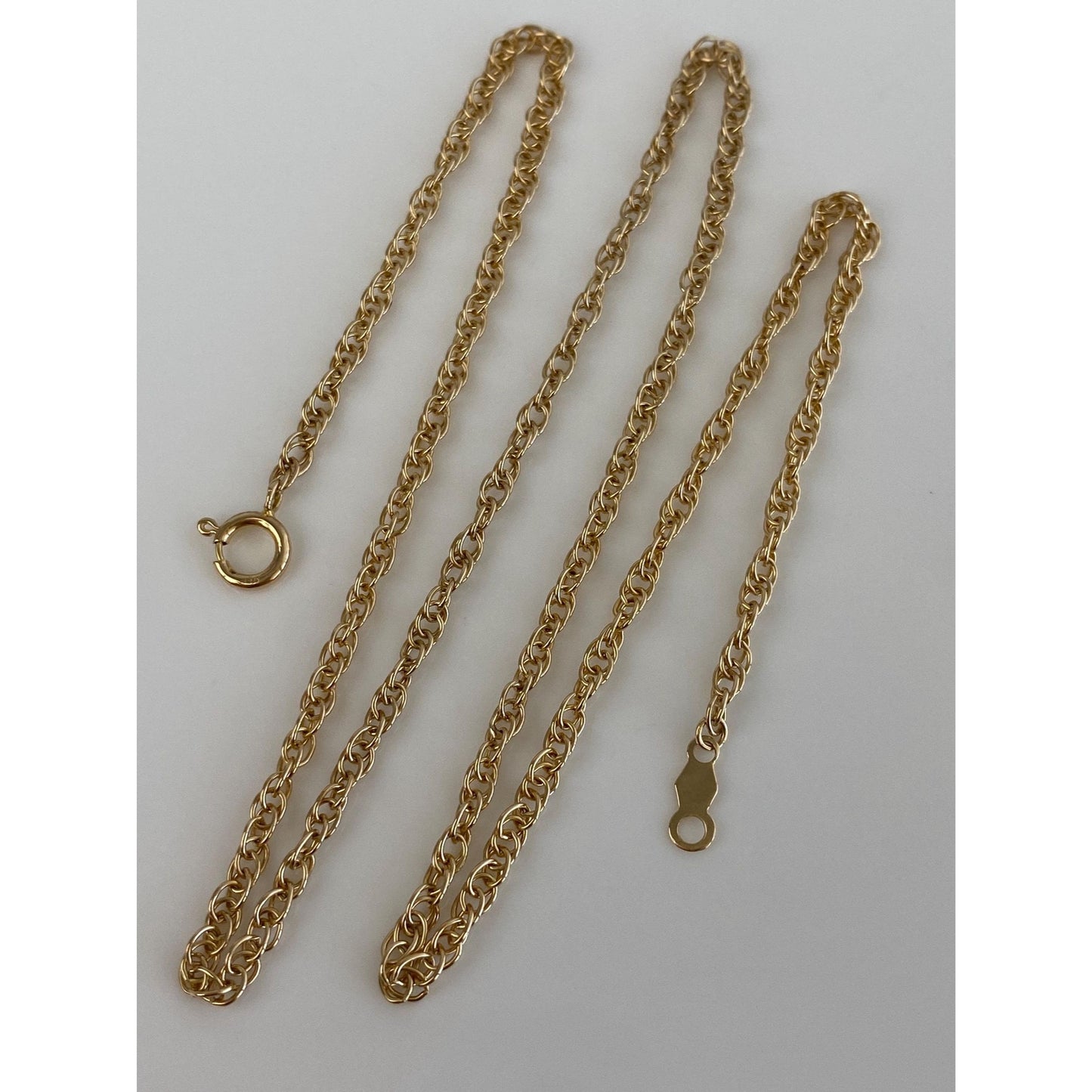 Vintage Solid 14k Yellow Gold Chain Necklace - 16.25 inches