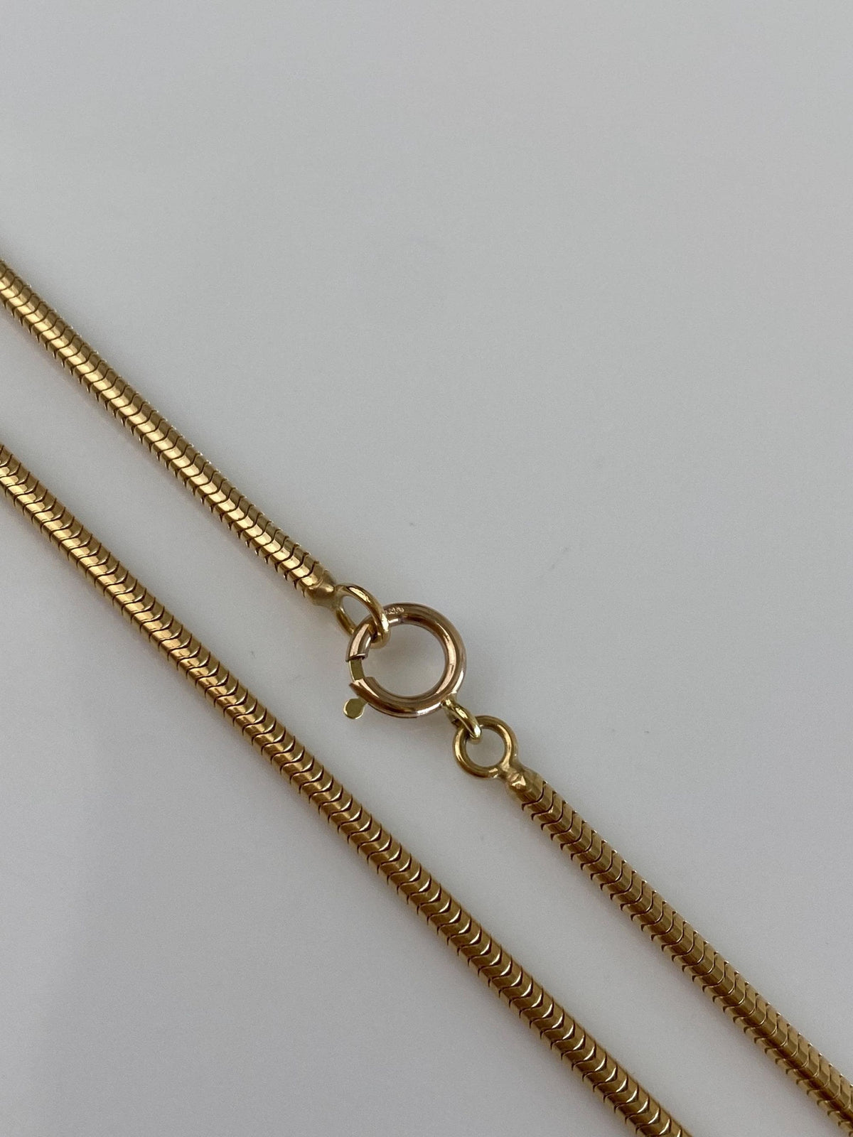 Vintage Solid 14k Yellow Gold Long Snake Chain Necklace - 30.5 inches