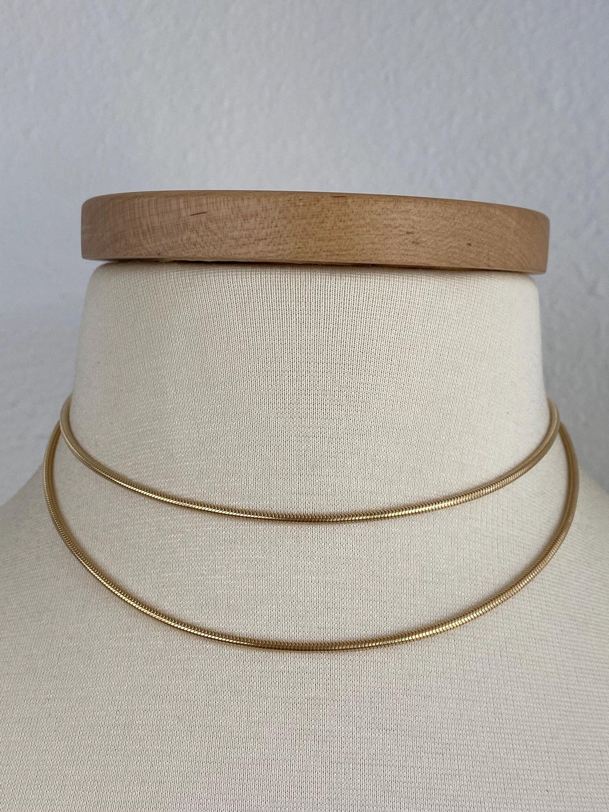 Vintage Solid 14k Yellow Gold Long Snake Chain Necklace - 30.5 inches