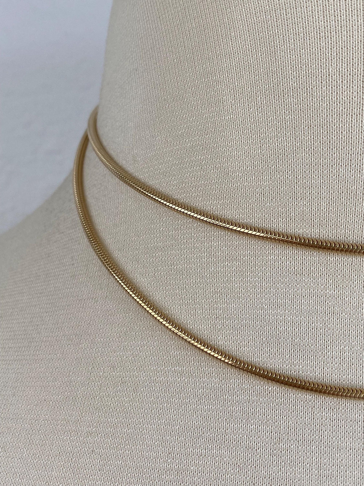 Vintage Solid 14k Yellow Gold Long Snake Chain Necklace - 30.5 inches