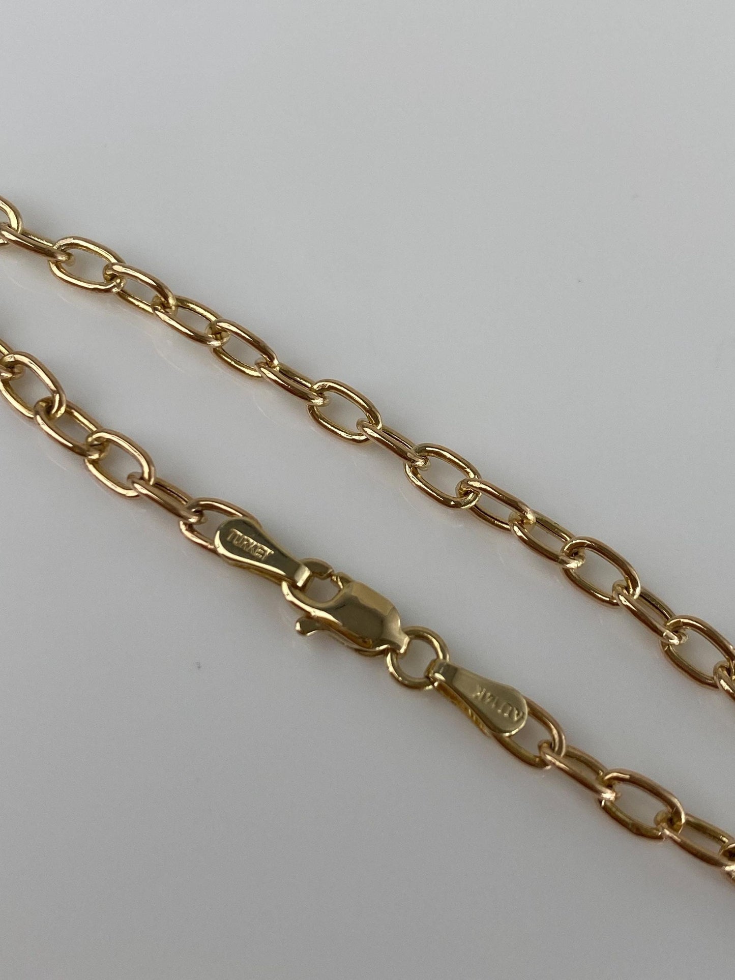 Vintage 14k Yellow Gold Cable Link Chain Bracelet - 7.25 inches