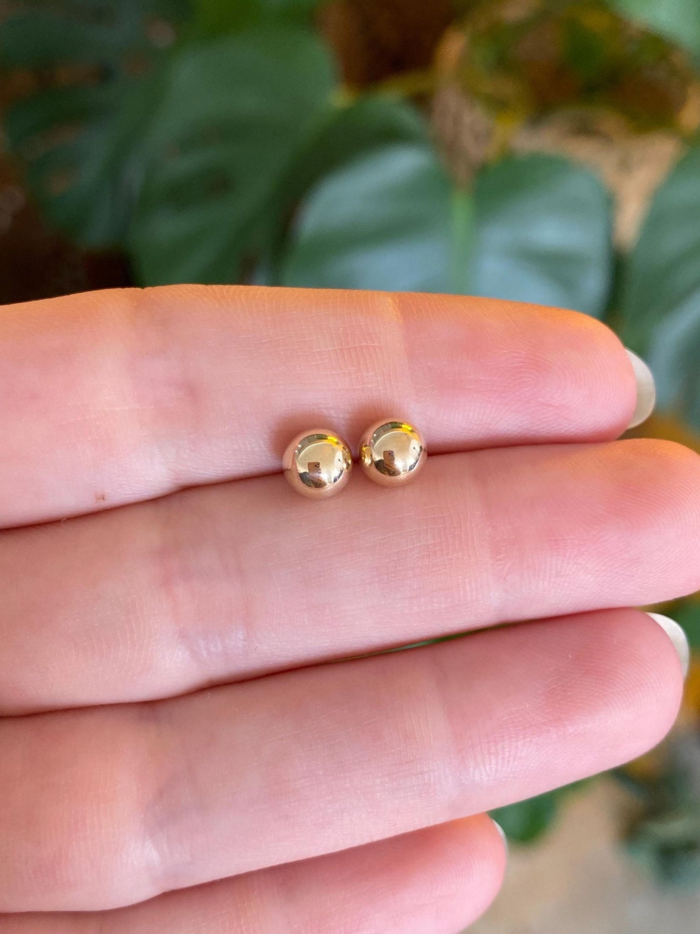 Vintage 10k Yellow Gold Ball Stud Earrings