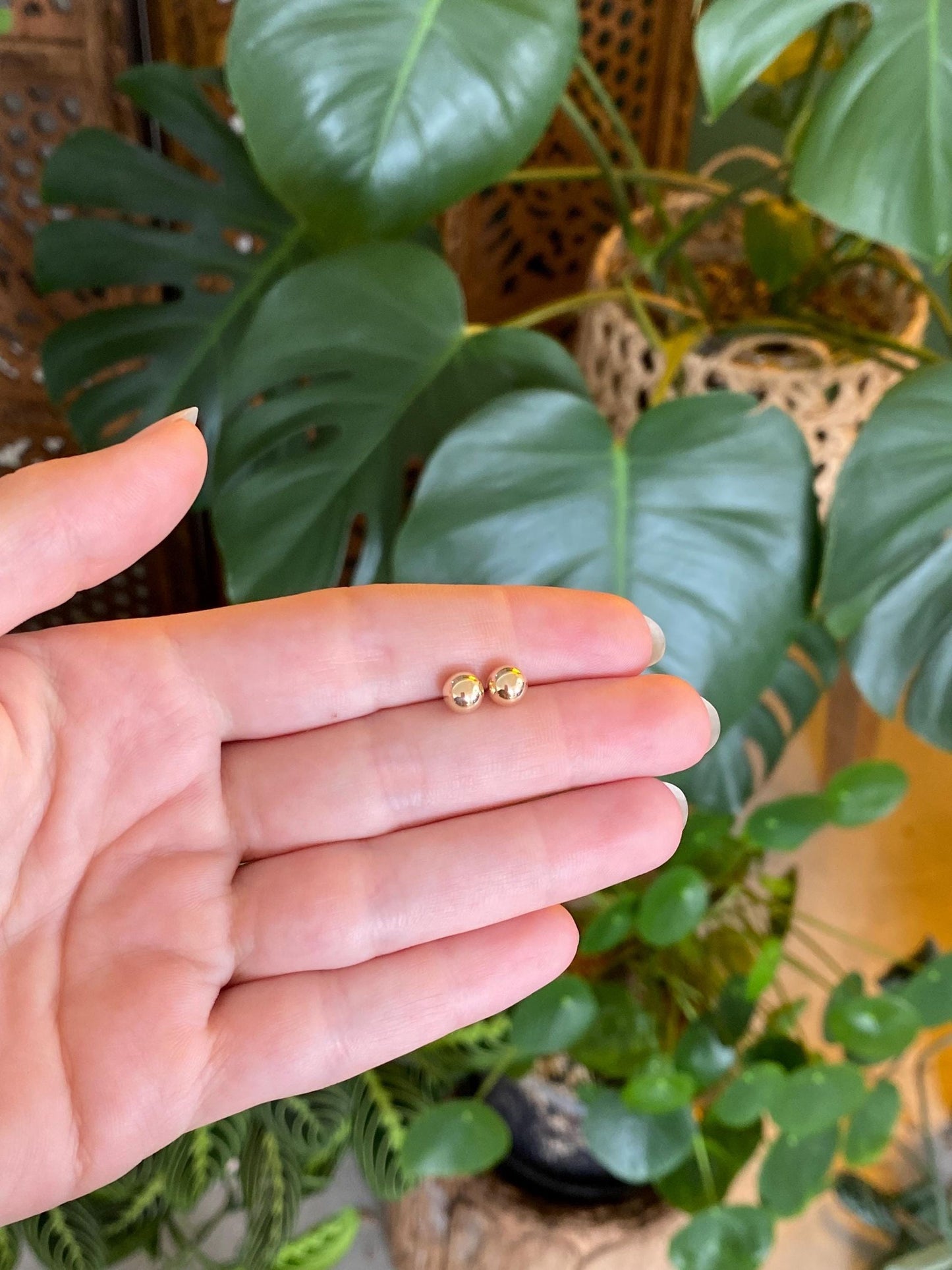 Vintage 10k Yellow Gold Ball Stud Earrings
