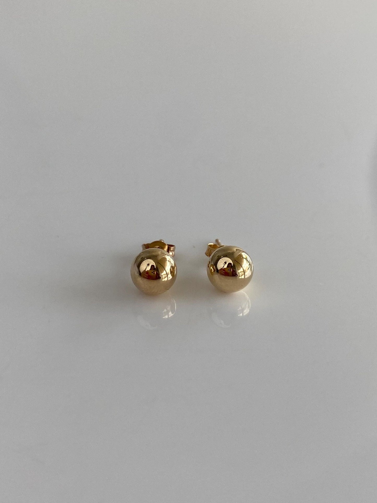 Vintage 10k Yellow Gold Ball Stud Earrings