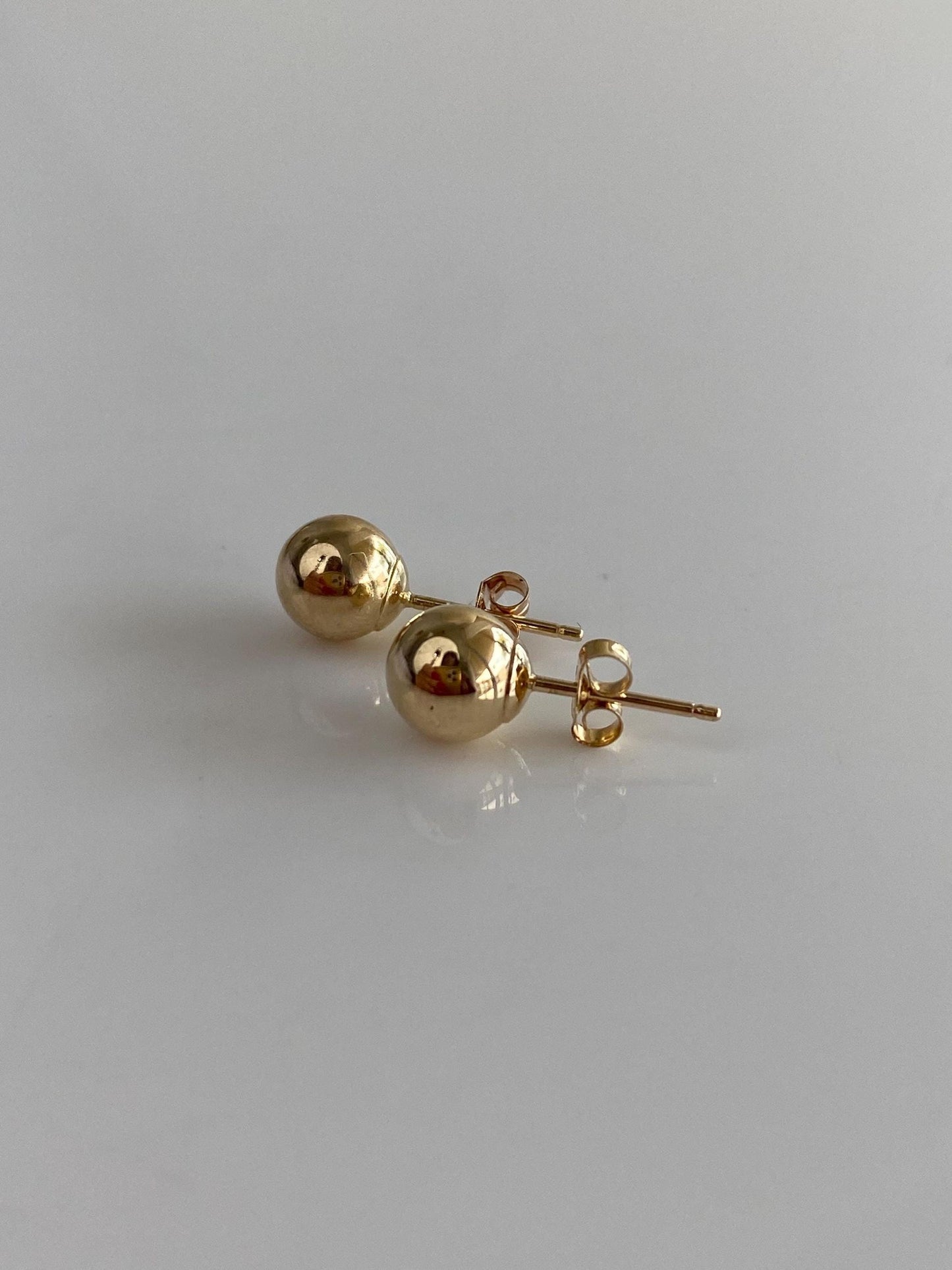 Vintage 10k Yellow Gold Ball Stud Earrings