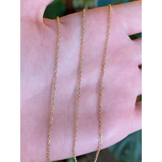 Vintage Solid 14k Yellow Gold Cable Link Chain - 18 inches