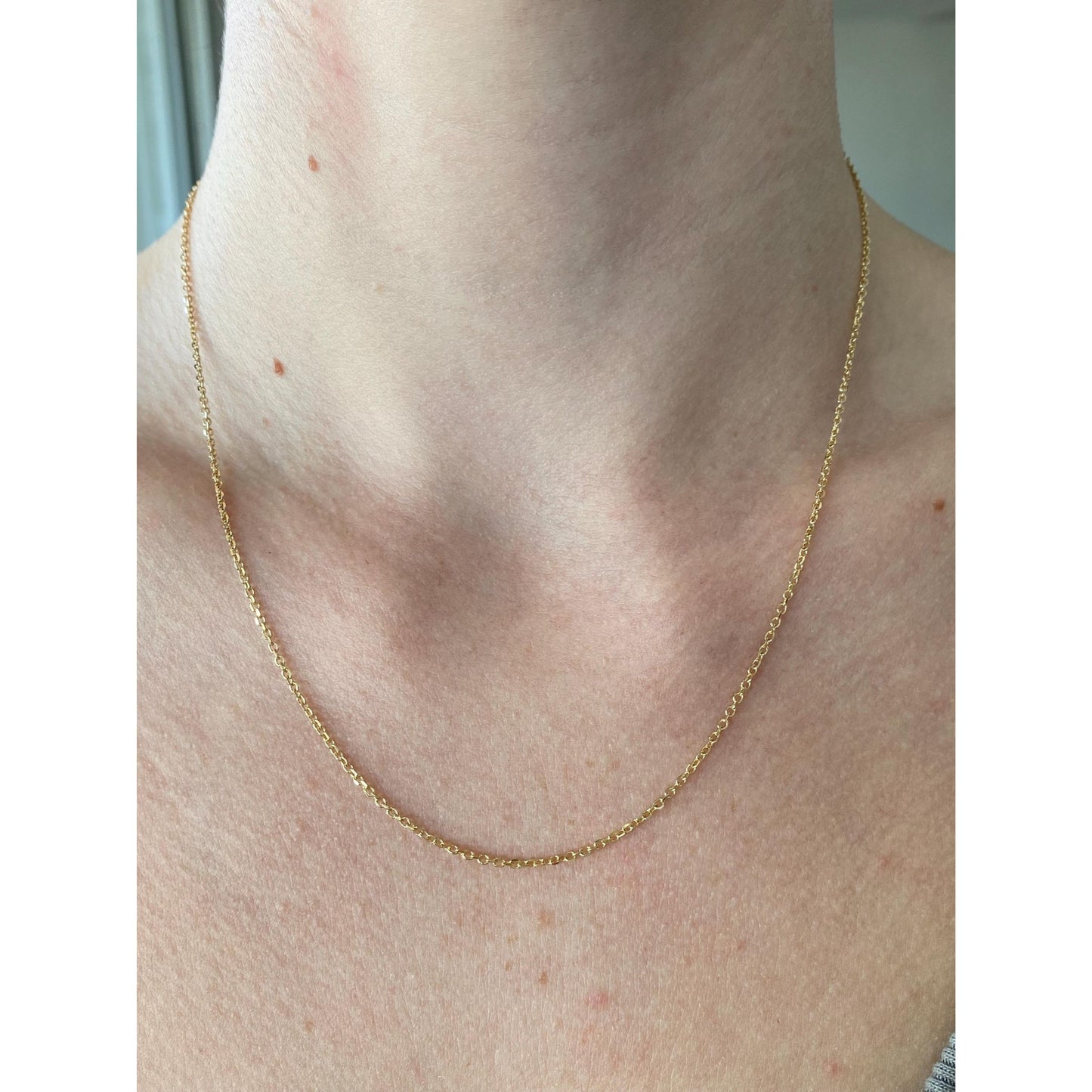 Vintage Solid 14k Yellow Gold Cable Link Chain - 18 inches