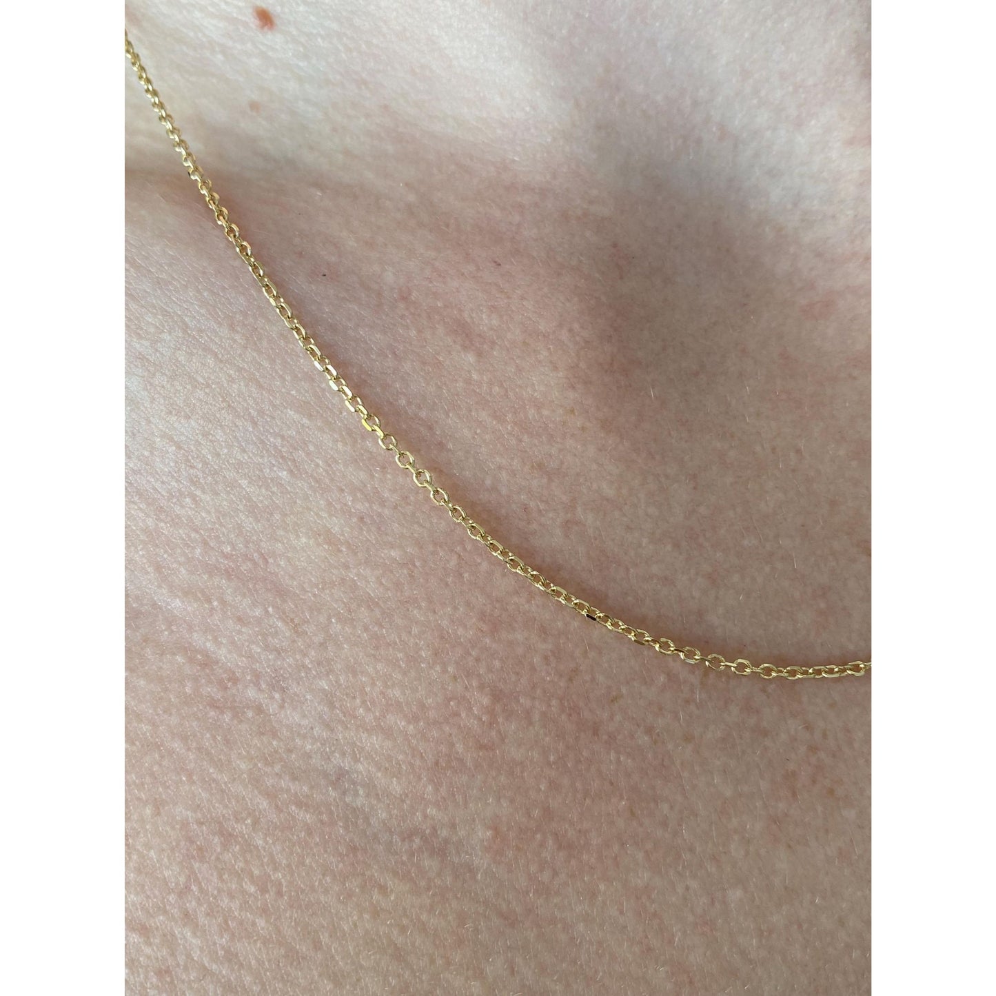 Vintage Solid 14k Yellow Gold Cable Link Chain - 18 inches