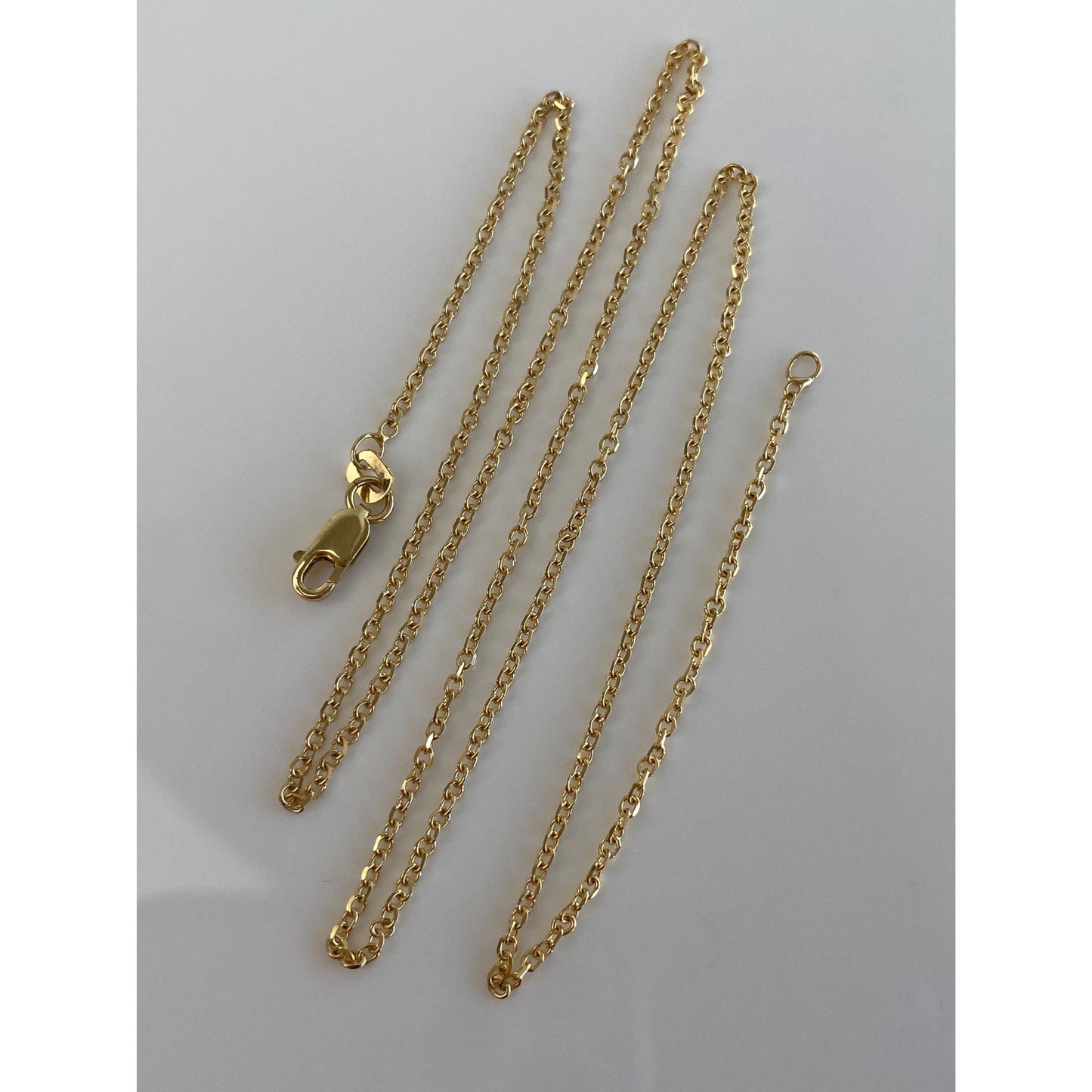 Vintage Solid 14k Yellow Gold Cable Link Chain - 18 inches