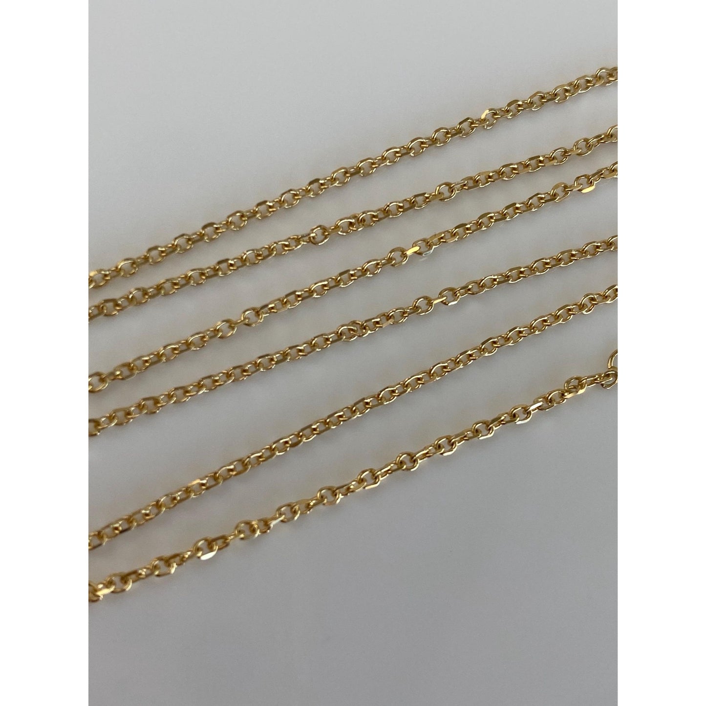 Vintage Solid 14k Yellow Gold Cable Link Chain - 18 inches