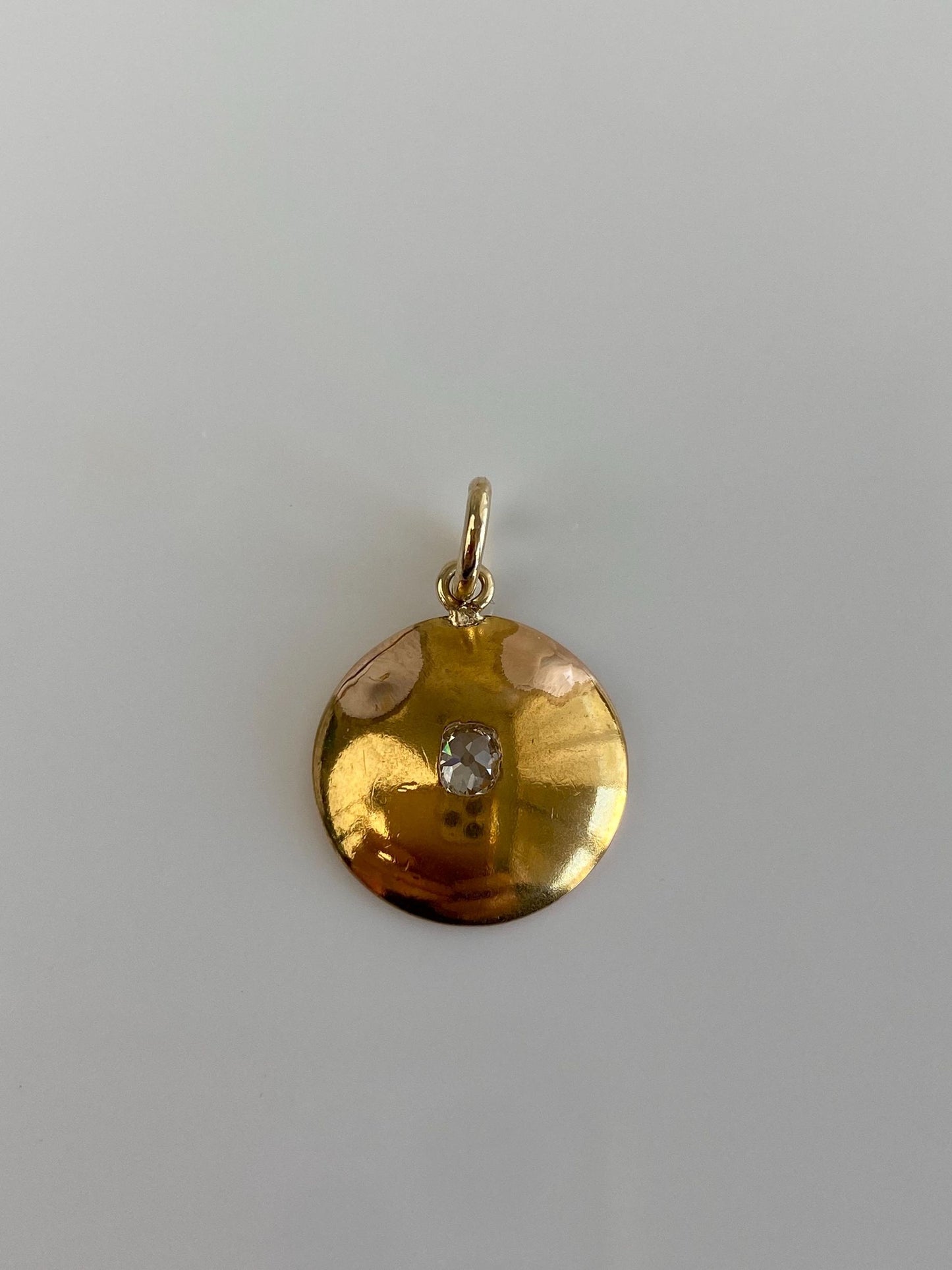 Vintage Solid 21k Yellow Gold Old Mine Diamond Charm