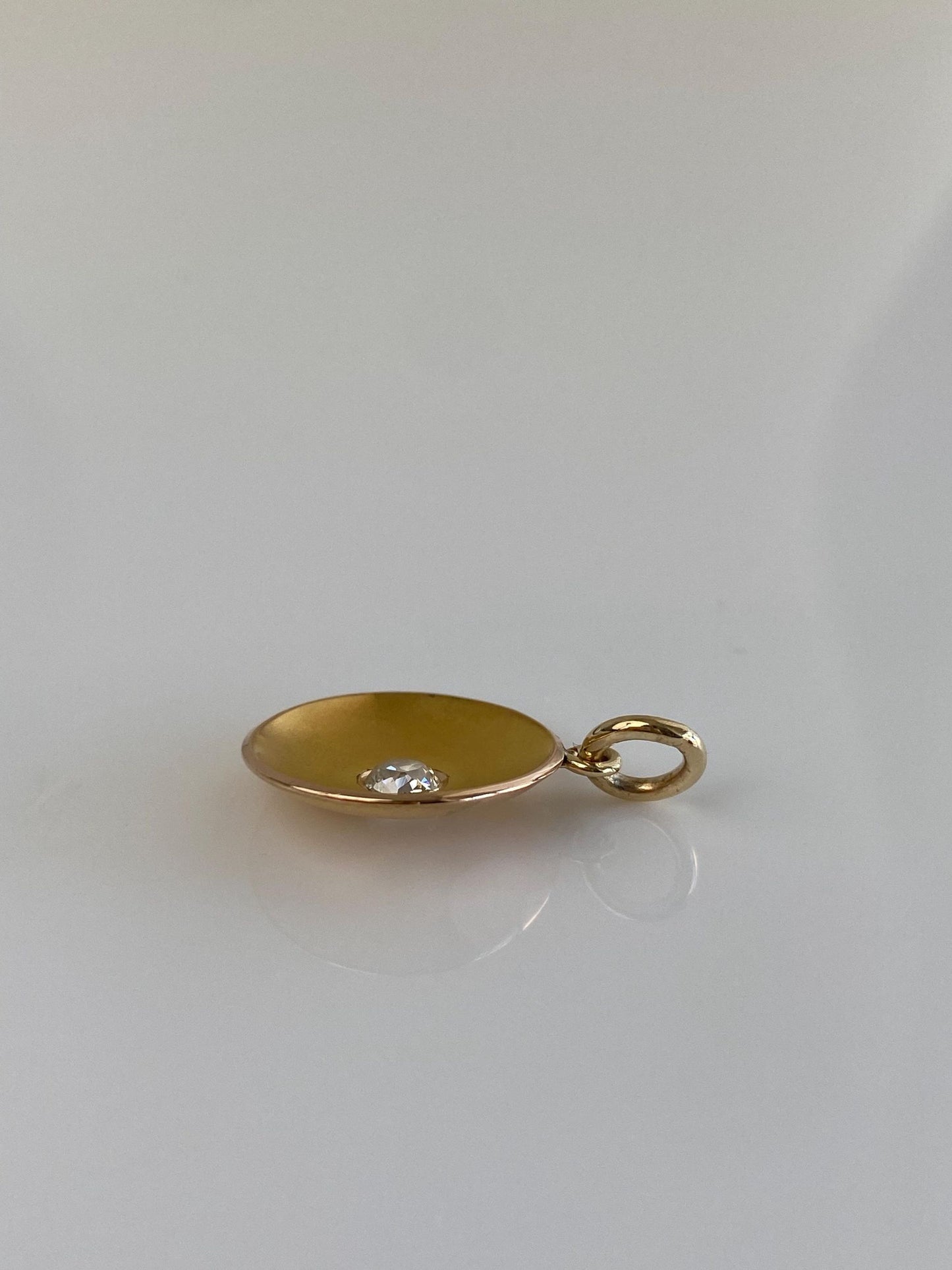 Vintage Solid 21k Yellow Gold Old Mine Diamond Charm