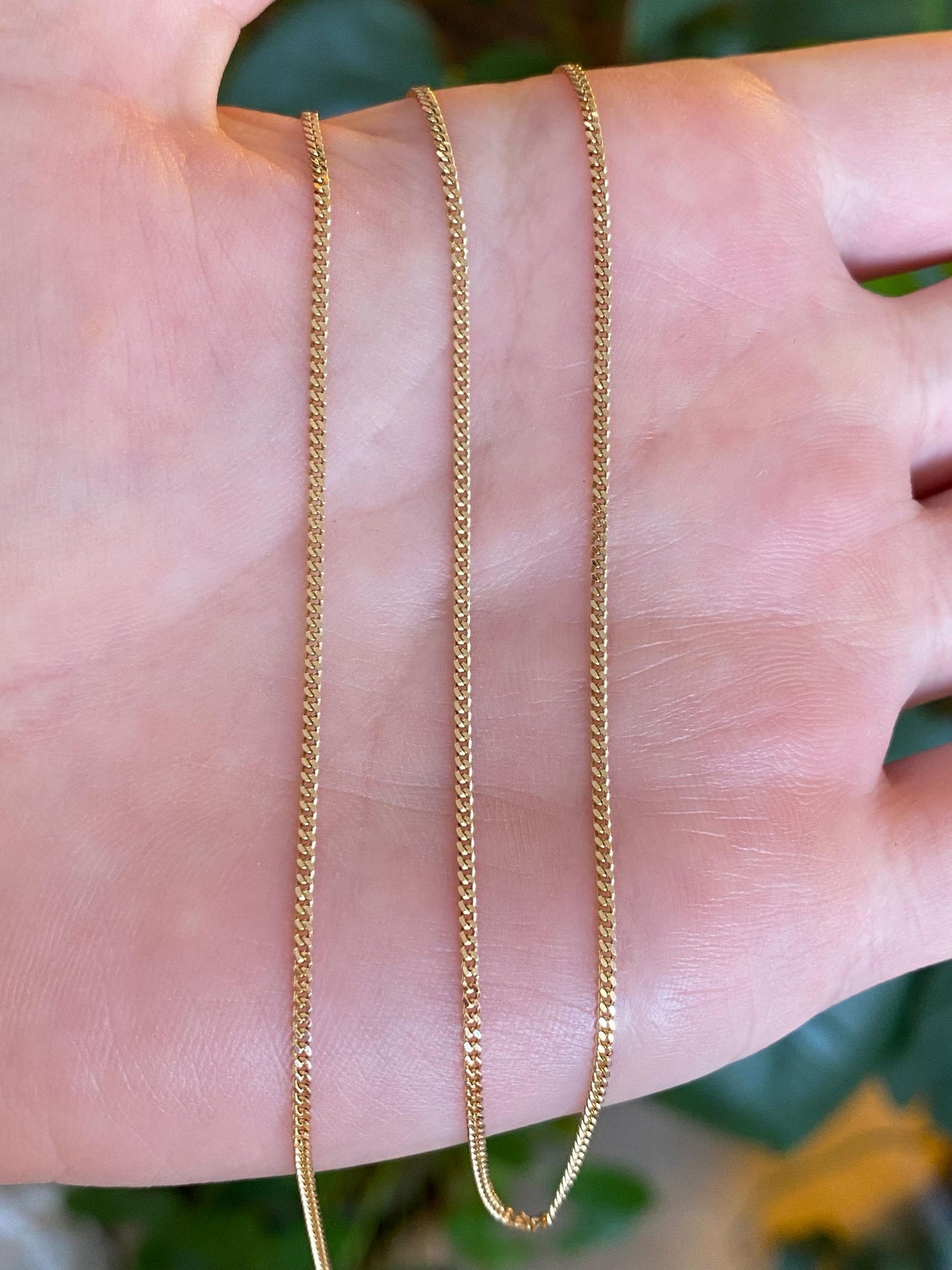 Vintage Solid 14k Yellow Gold Tight Curb Chain Necklace - 18.75 inches