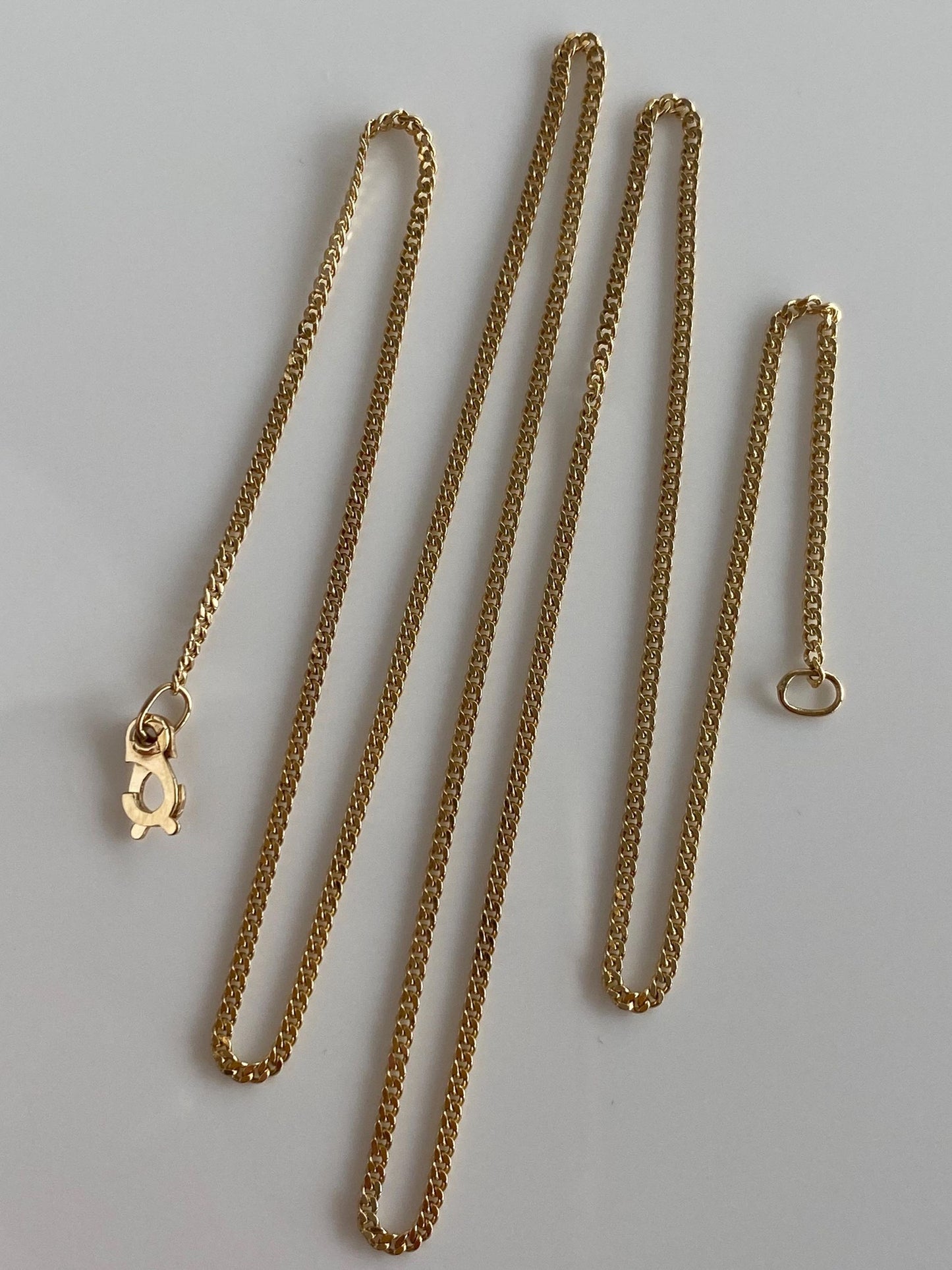 Vintage Solid 14k Yellow Gold Tight Curb Chain Necklace - 18.75 inches