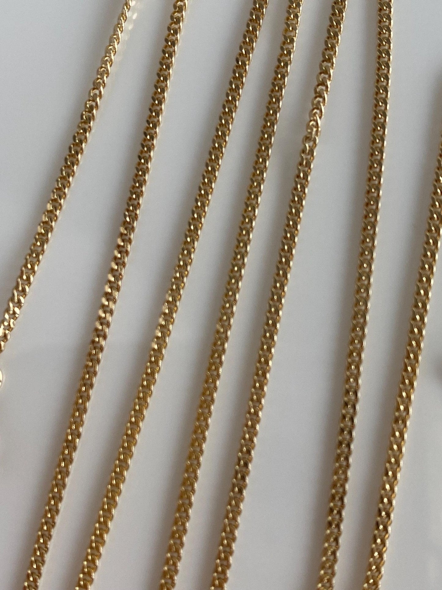 Vintage Solid 14k Yellow Gold Tight Curb Chain Necklace - 18.75 inches
