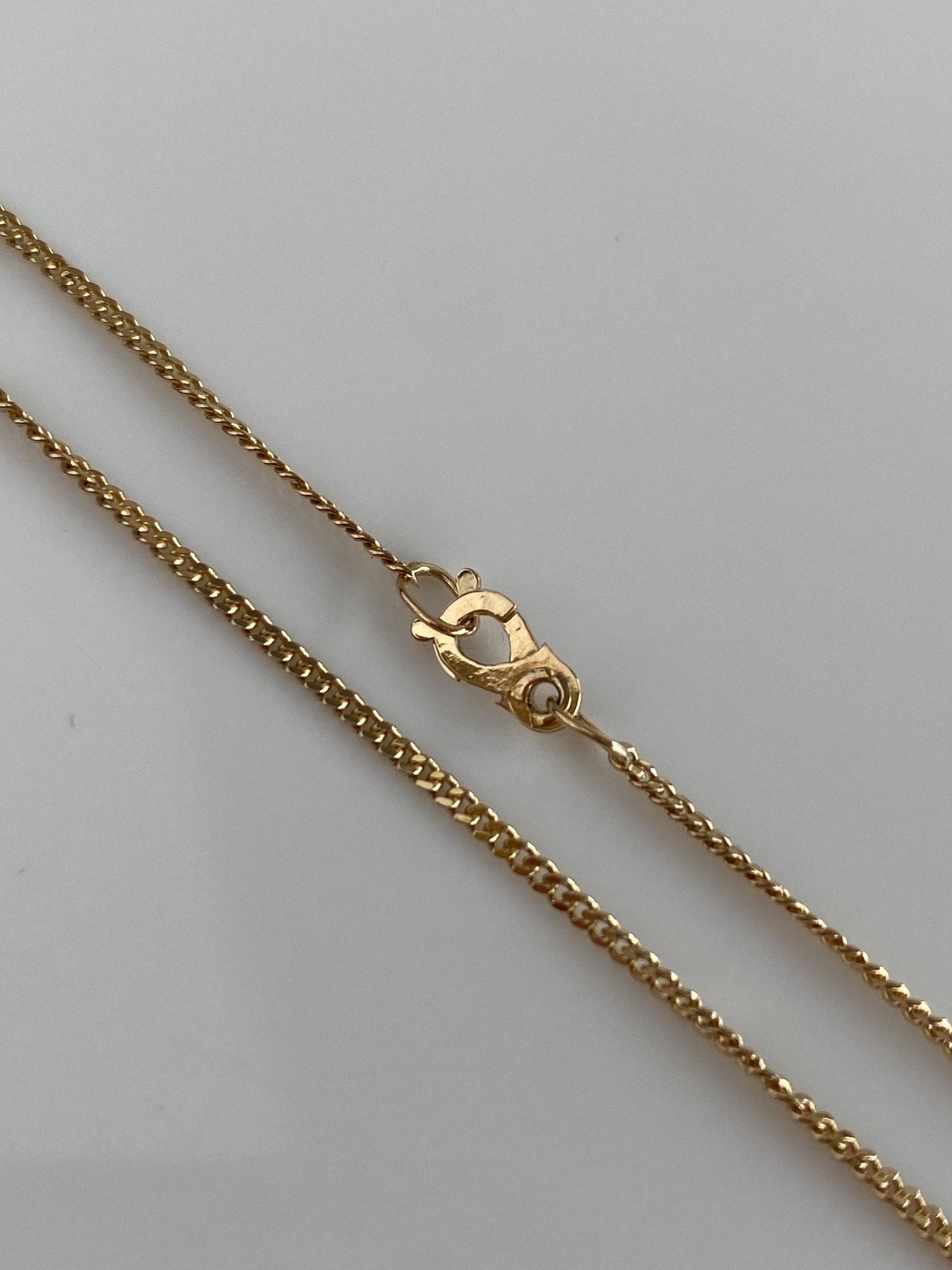 Vintage Solid 14k Yellow Gold Tight Curb Chain Necklace - 18.75 inches