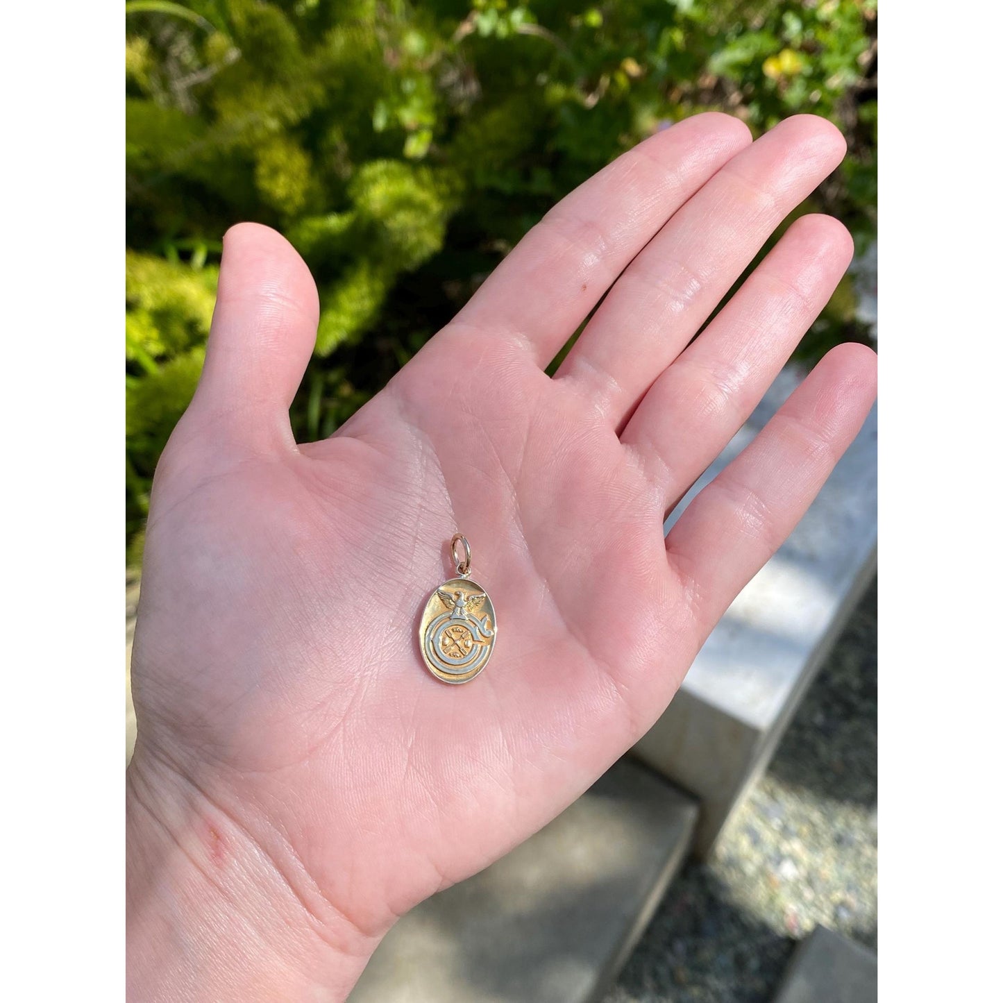 Vintage Solid 14k Yellow Gold Military Eagle Cufflink Conversion Charm