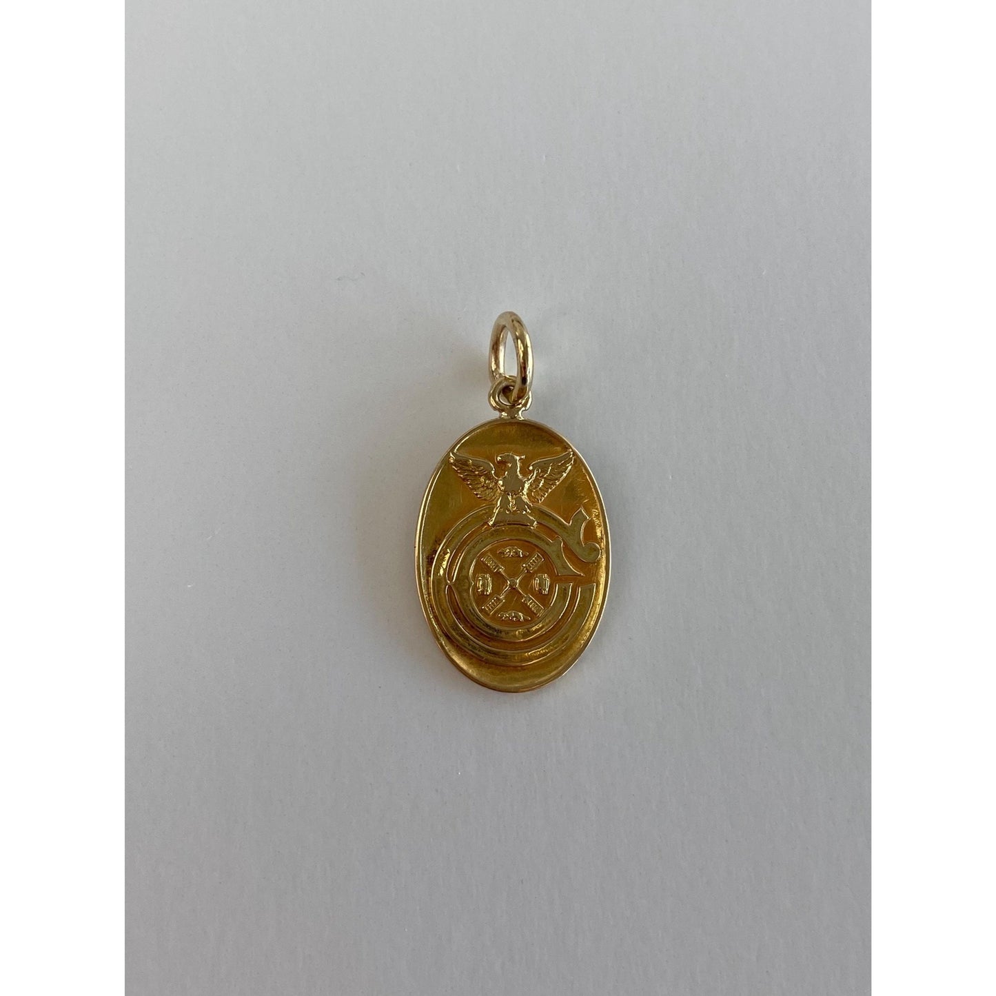 Vintage Solid 14k Yellow Gold Military Eagle Cufflink Conversion Charm