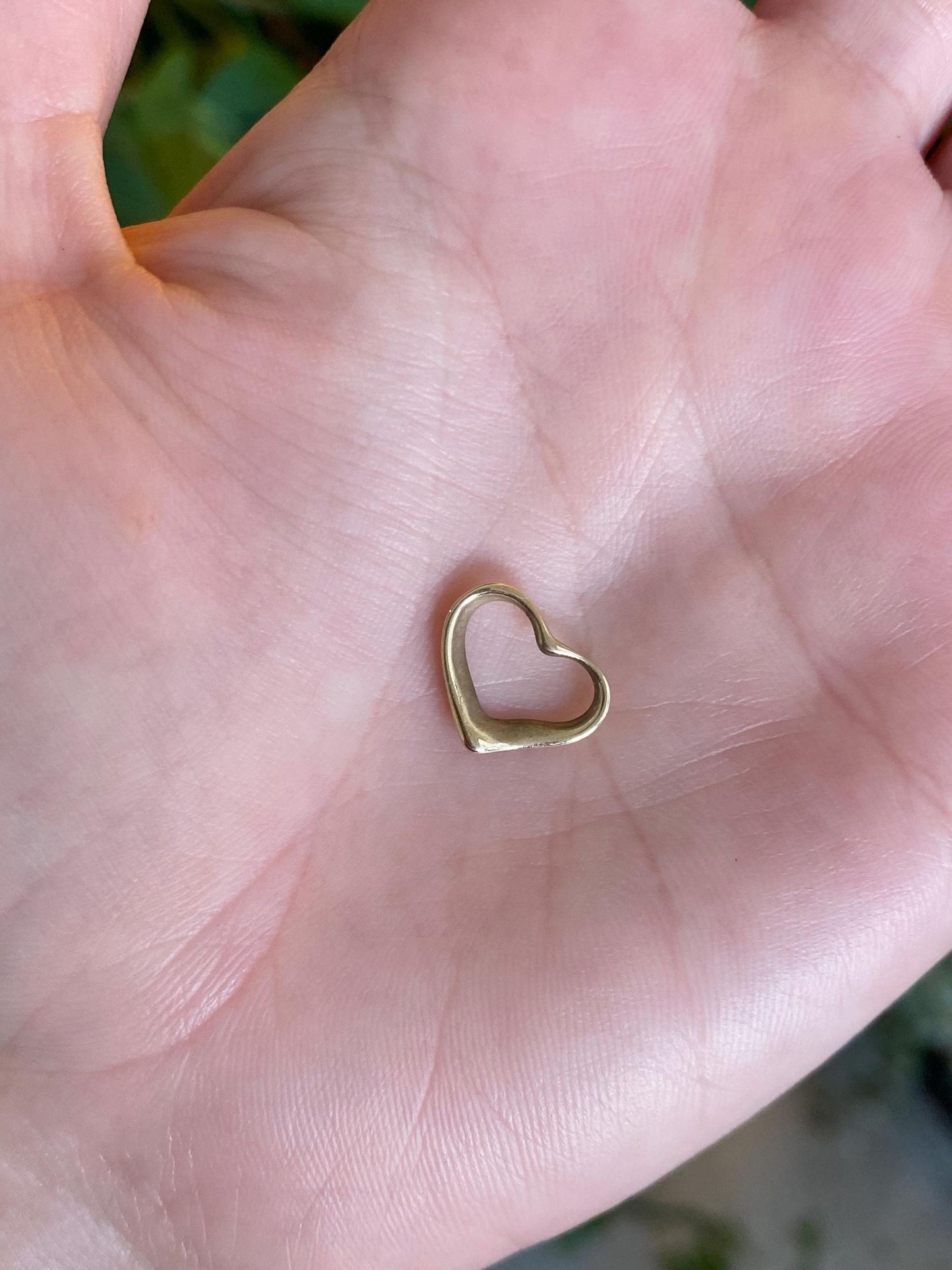 Vintage Solid 14k Yellow Gold Open Heart Charm