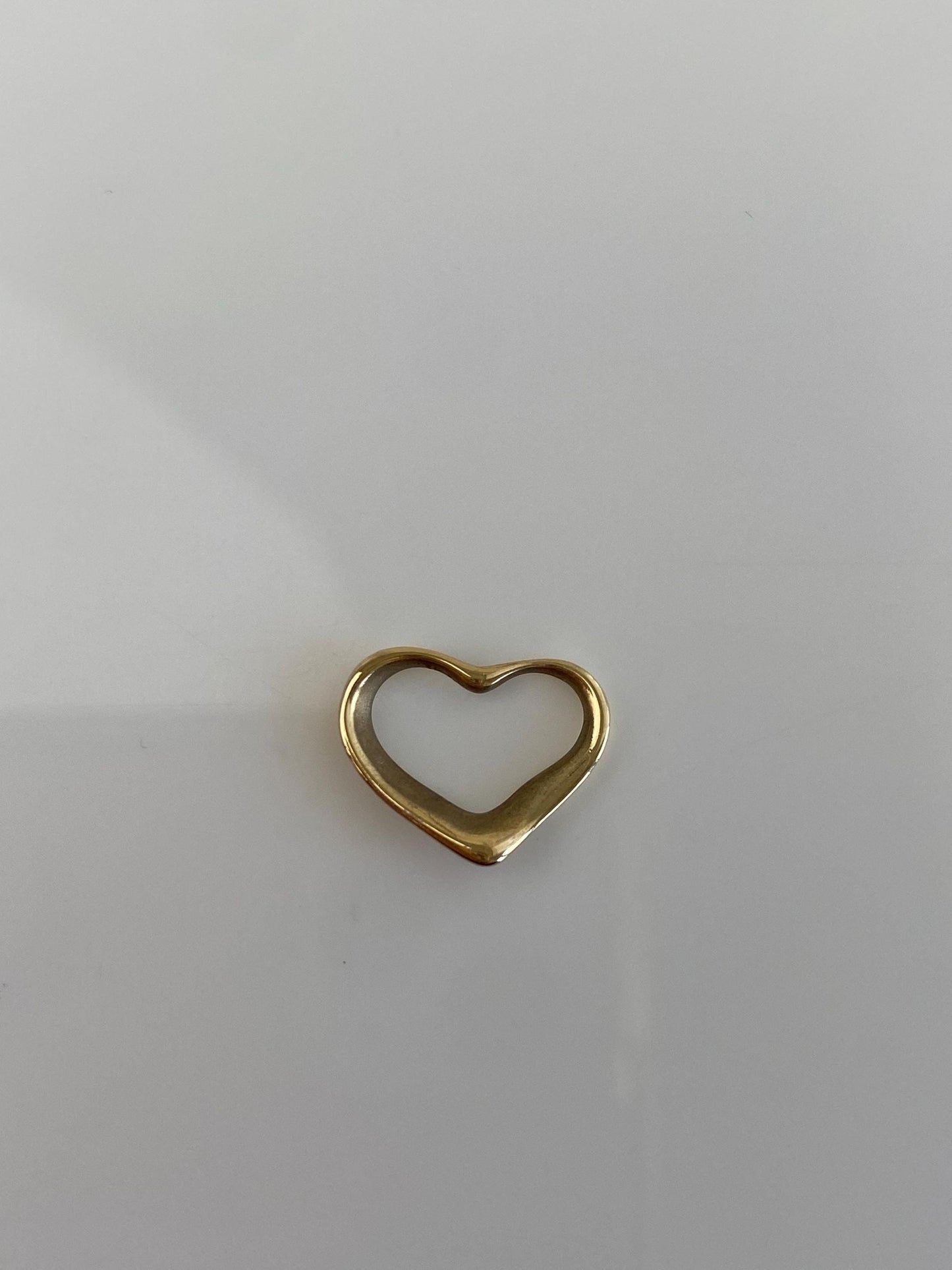 Vintage Solid 14k Yellow Gold Open Heart Charm