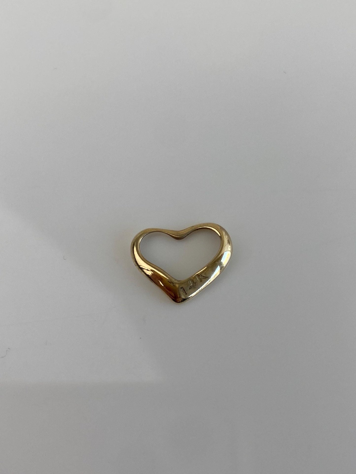 Vintage Solid 14k Yellow Gold Open Heart Charm
