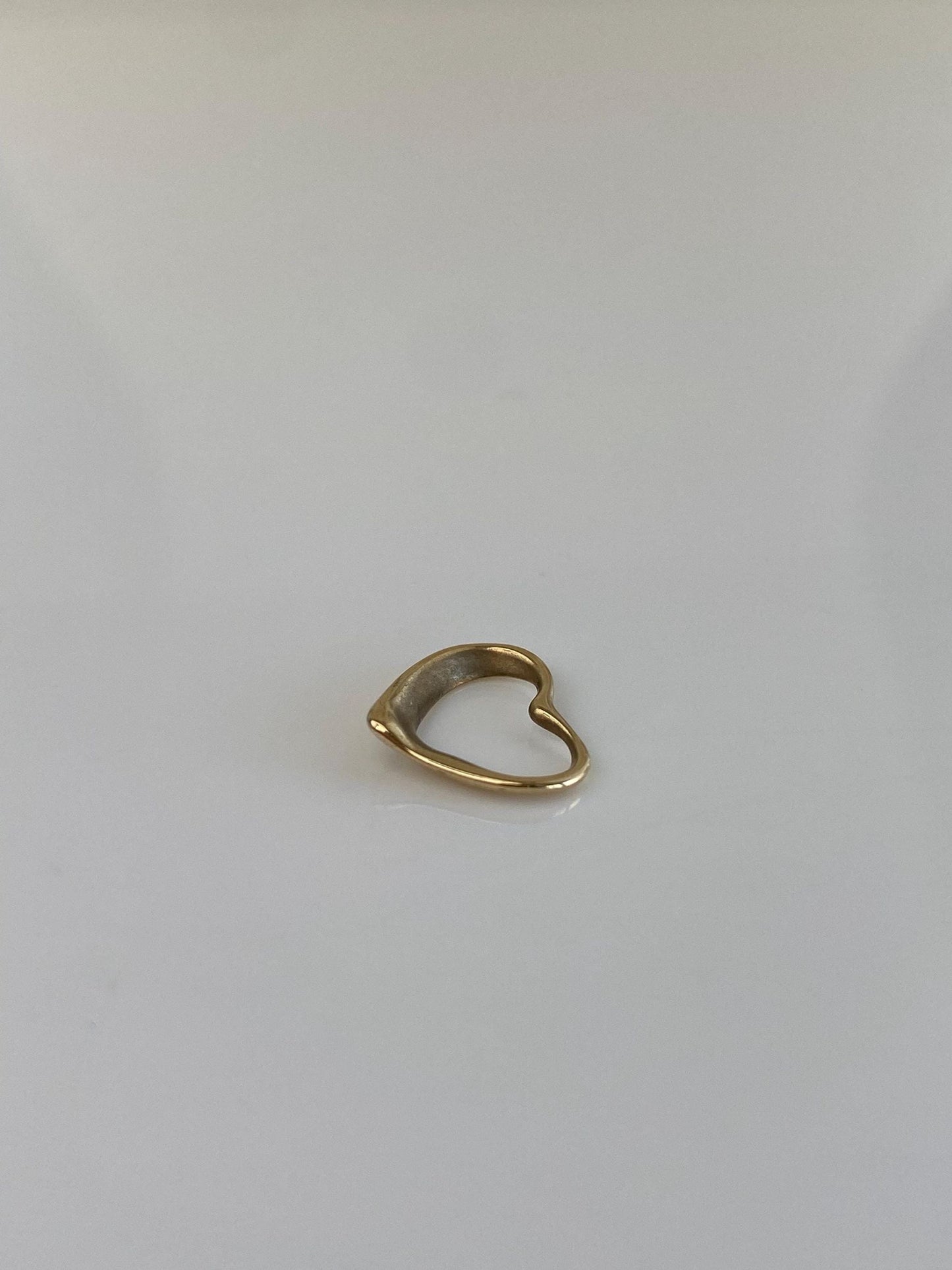Vintage Solid 14k Yellow Gold Open Heart Charm