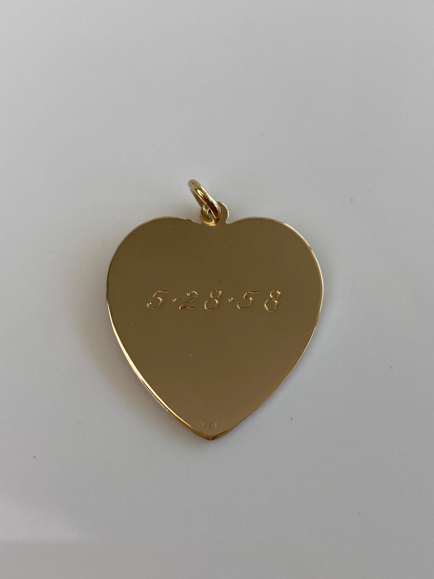 Vintage Solid 14k Yellow Gold 'Doreen Marie' Engraved Heart Charm