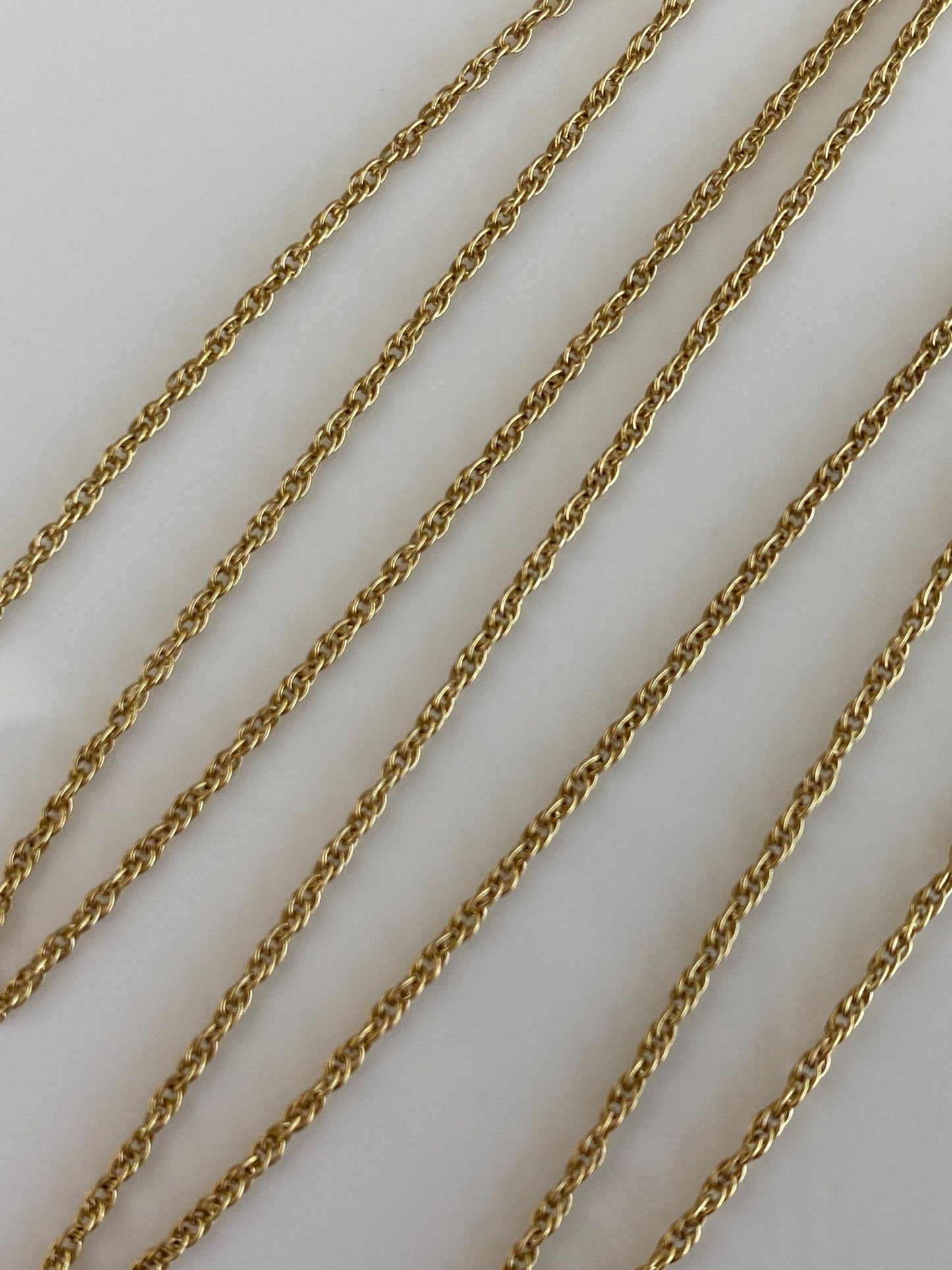 Vintage Solid 14k Yellow Gold Dainty Chain Necklace - 18 inches