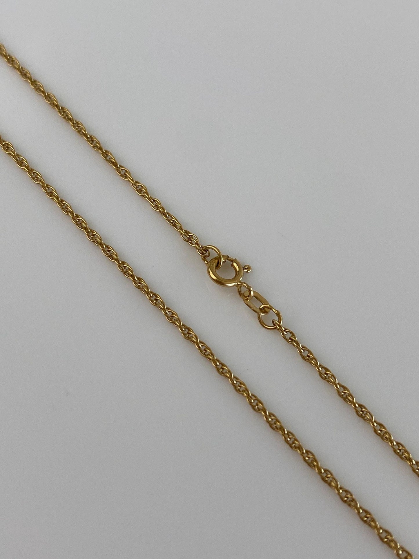 Vintage Solid 14k Yellow Gold Dainty Chain Necklace - 18 inches