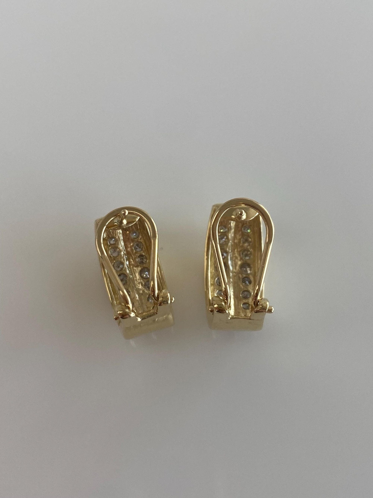 Vintage Solid 14k Yellow Gold Diamond Drop Earrings