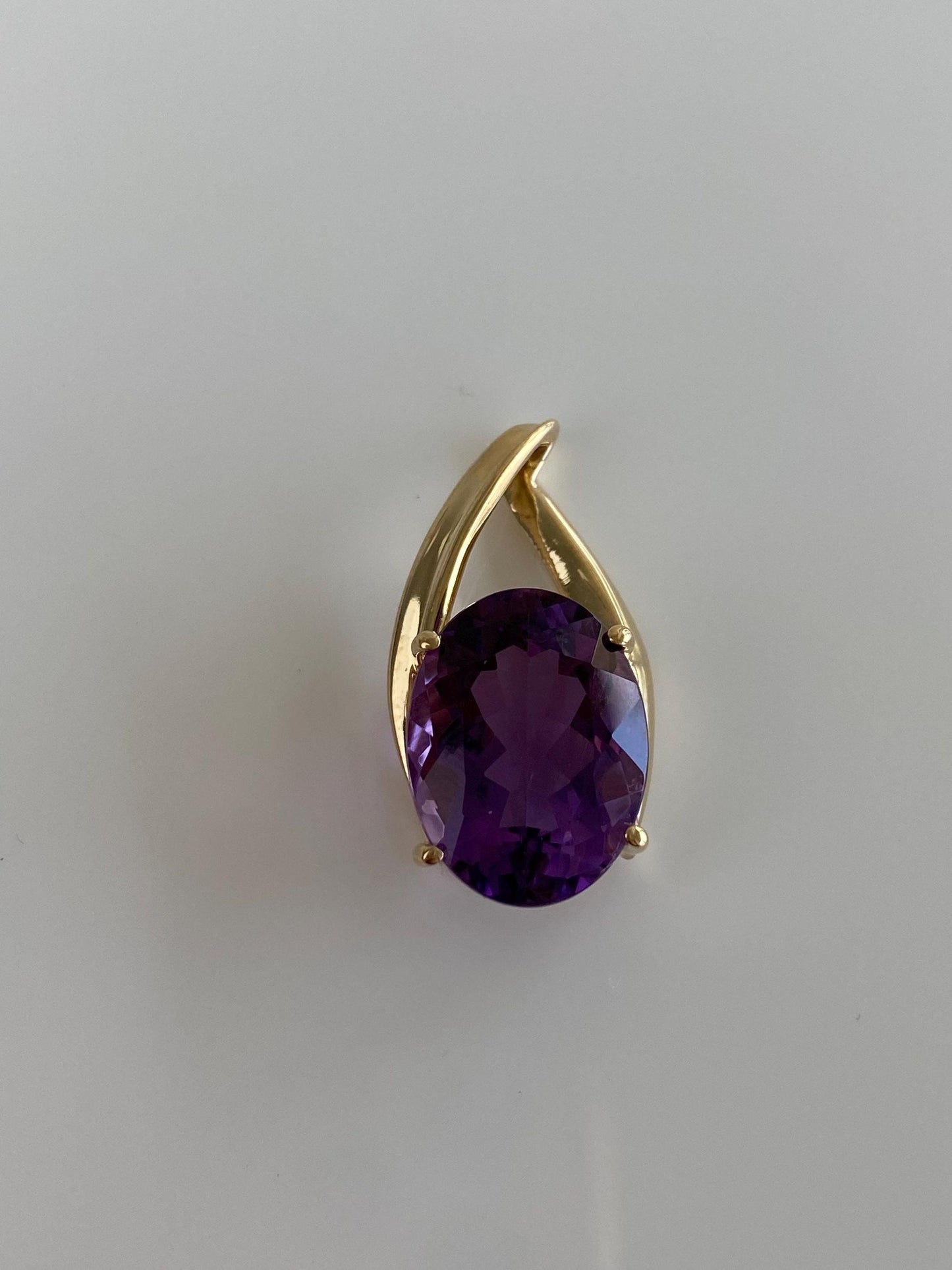 Vintage Solid 10k Yellow Gold Amethyst Slide Charm