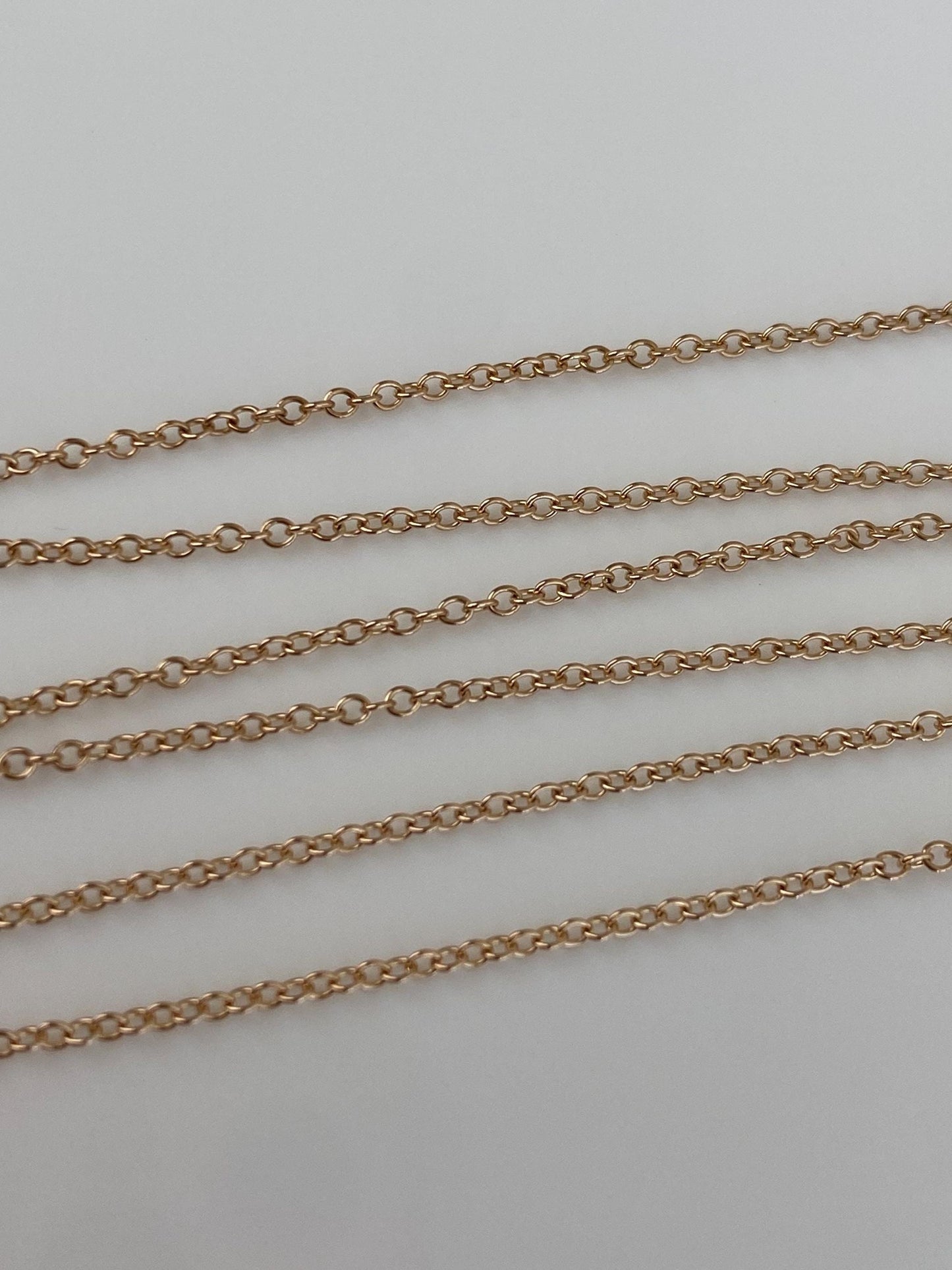 Vintage Solid 10k Yellow Gold Dainty Rolo Chain Necklace - 18.5 inches