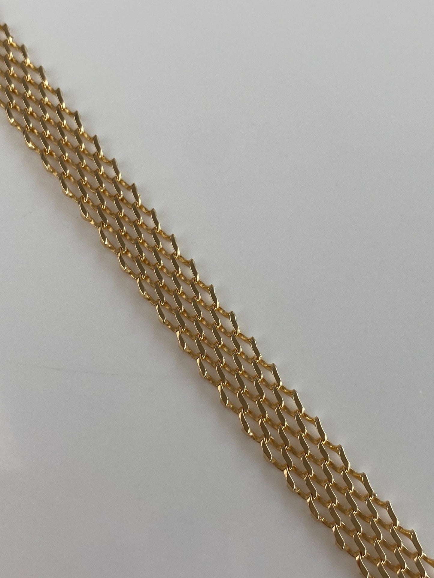 Vintage Solid 14k Yellow Gold Open Work Chain Bracelet - 7.25 inches