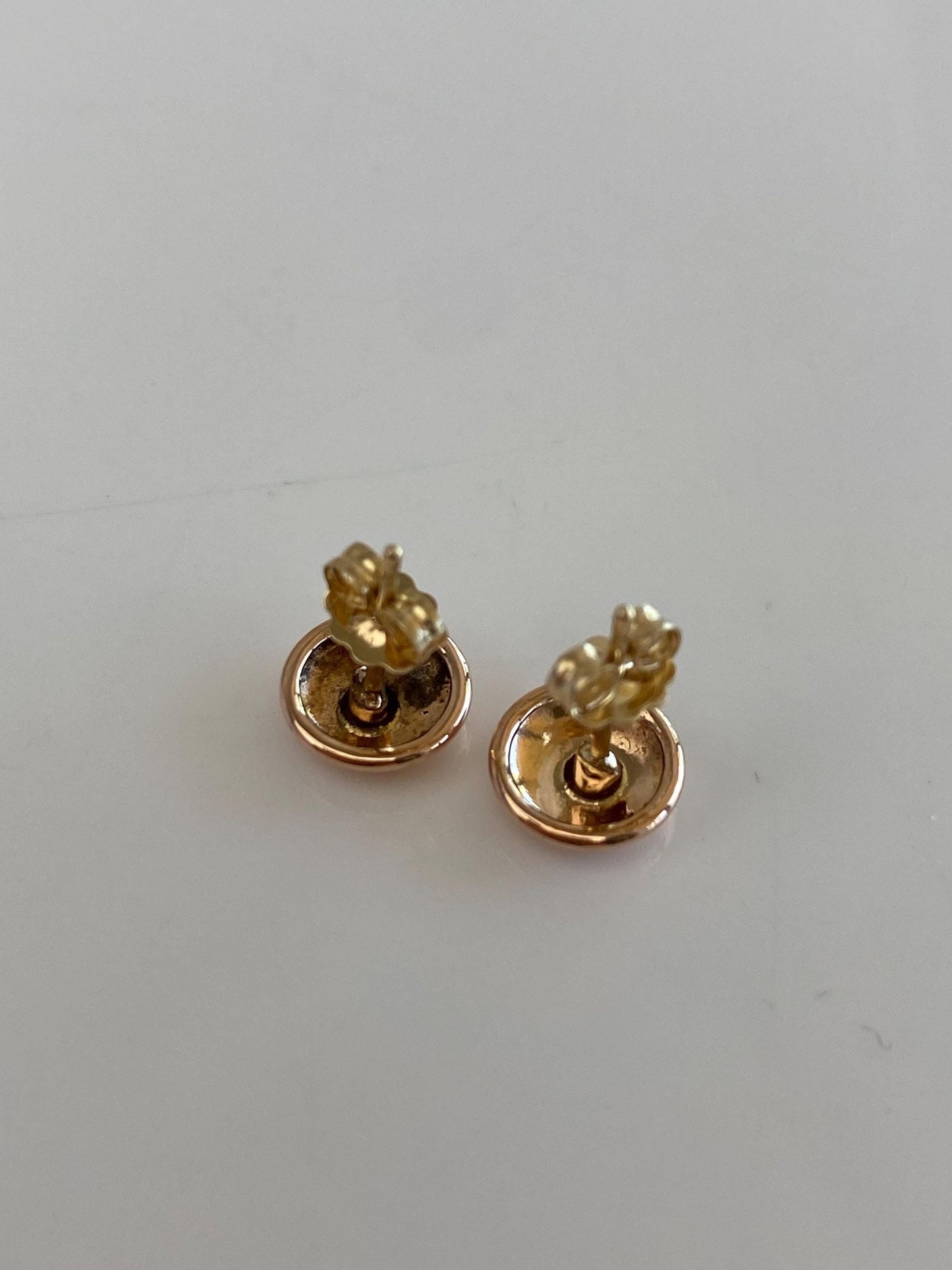 Vintage Solid 14k Rosey Gold Domed Stud Earrings