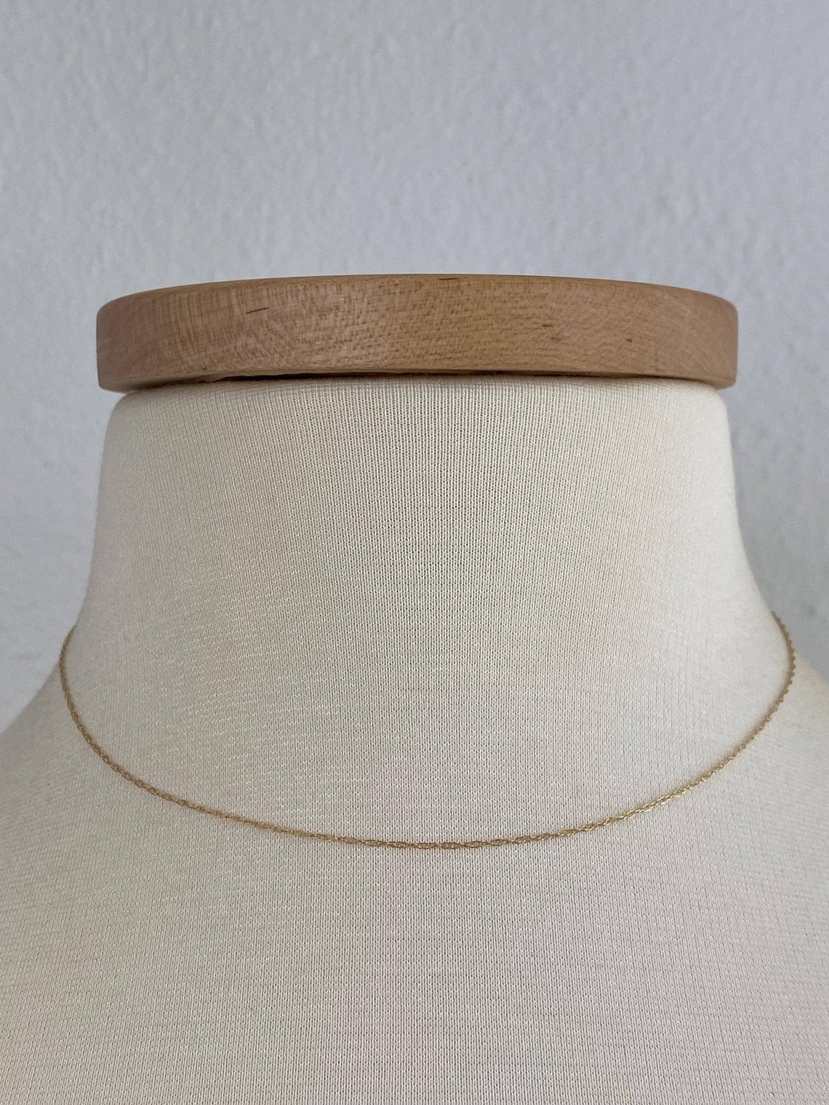 Vintage Solid 14k Yellow Gold Dainty Chain Necklace - 15.5 inches