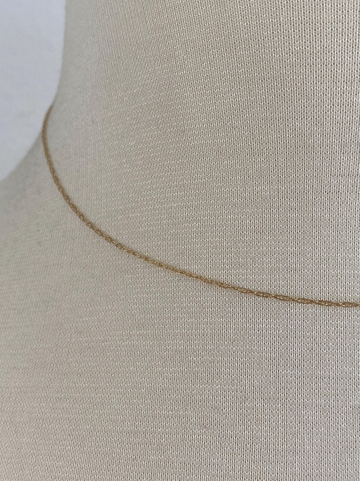 Vintage Solid 14k Yellow Gold Dainty Chain Necklace - 15.5 inches