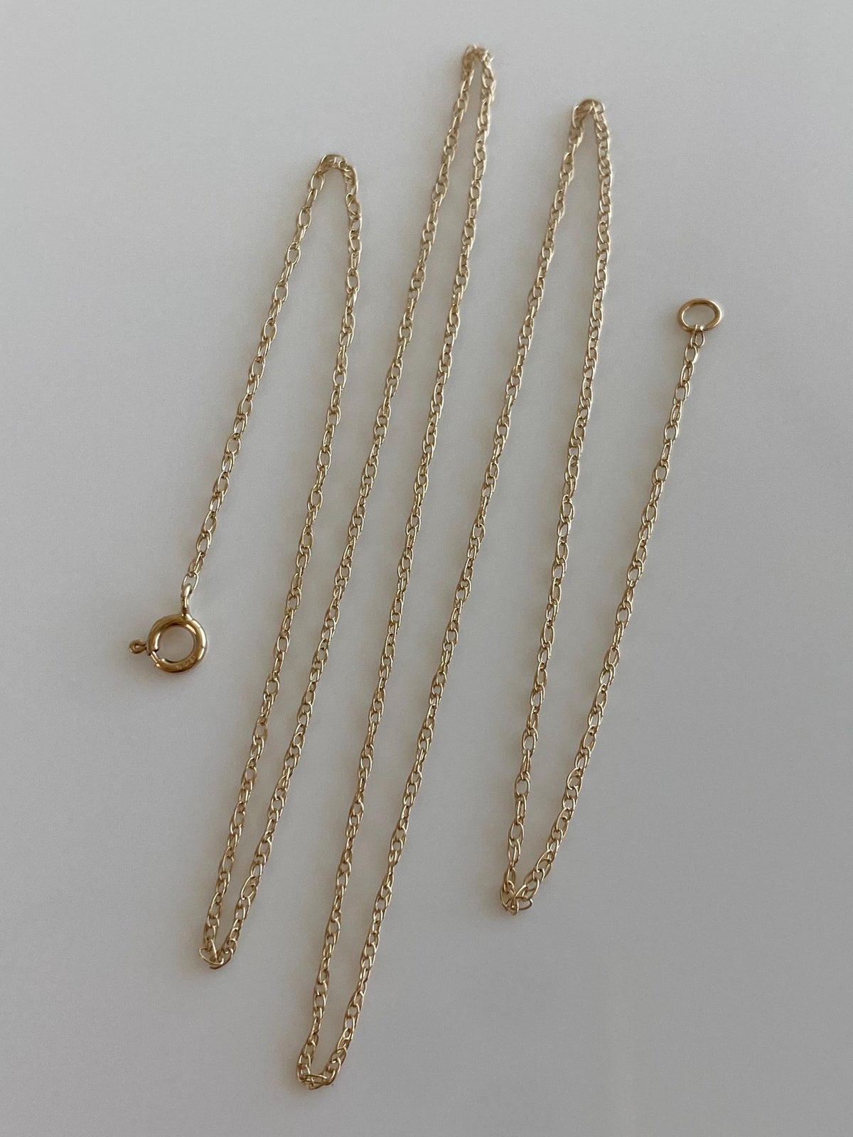 Vintage Solid 14k Yellow Gold Dainty Chain Necklace - 15.5 inches