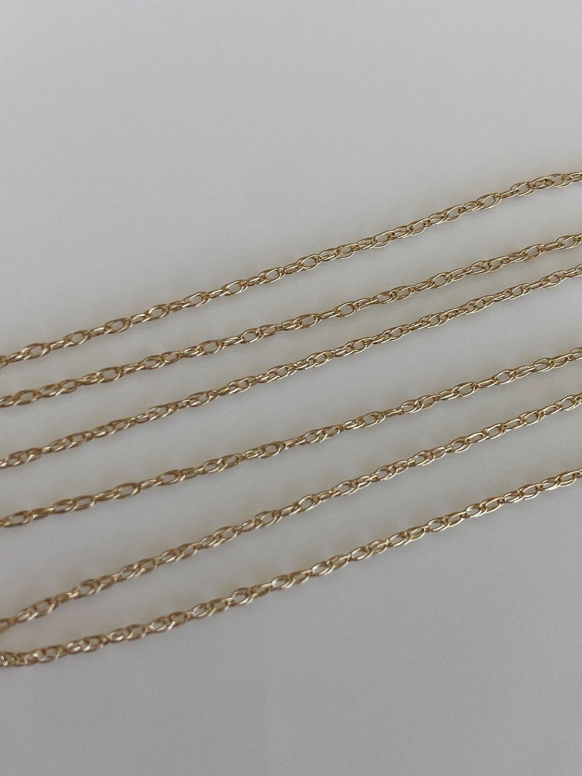 Vintage Solid 14k Yellow Gold Dainty Chain Necklace - 15.5 inches