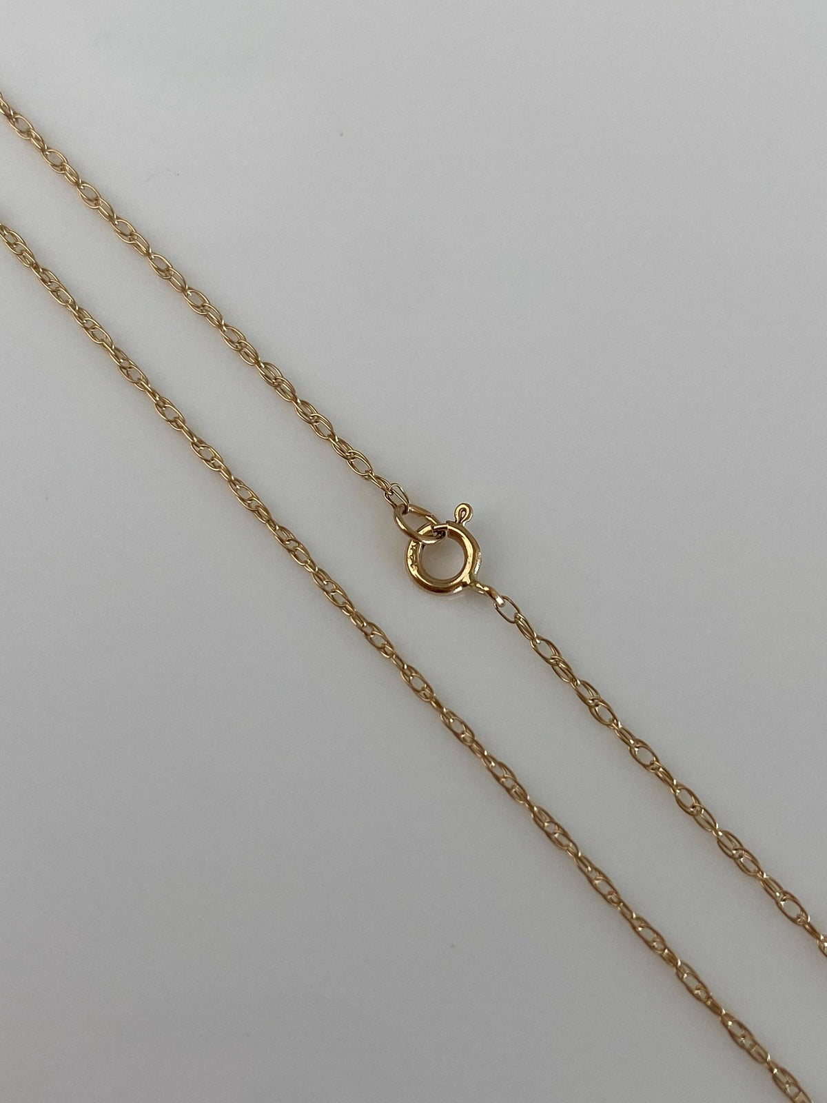 Vintage Solid 14k Yellow Gold Dainty Chain Necklace - 15.5 inches