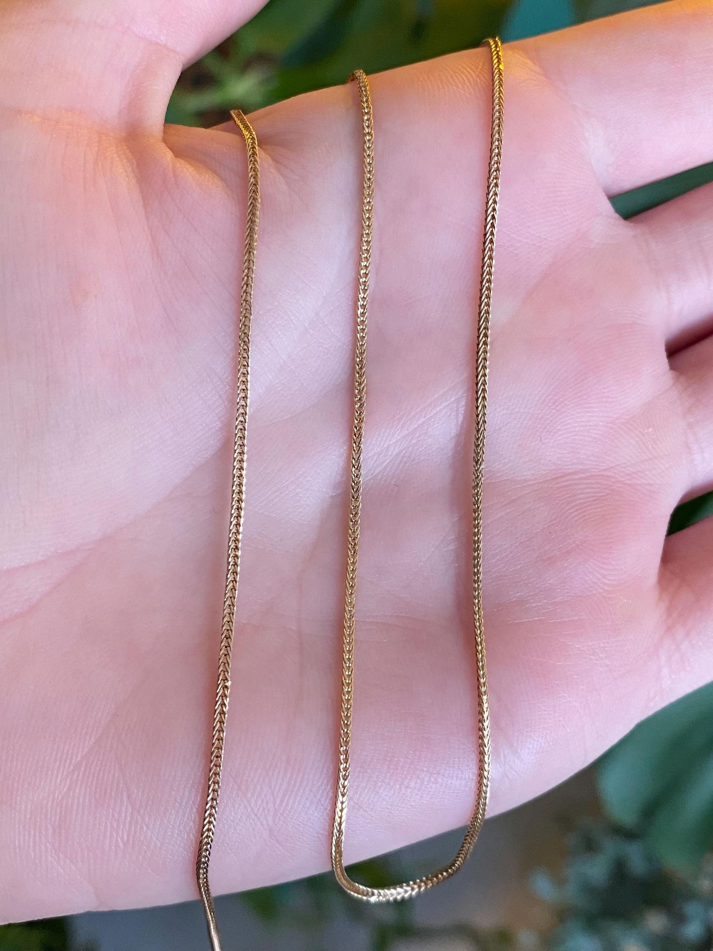 Vintage Solid 14k Yellow Gold Wheat Chain Necklace - 15.75 inches