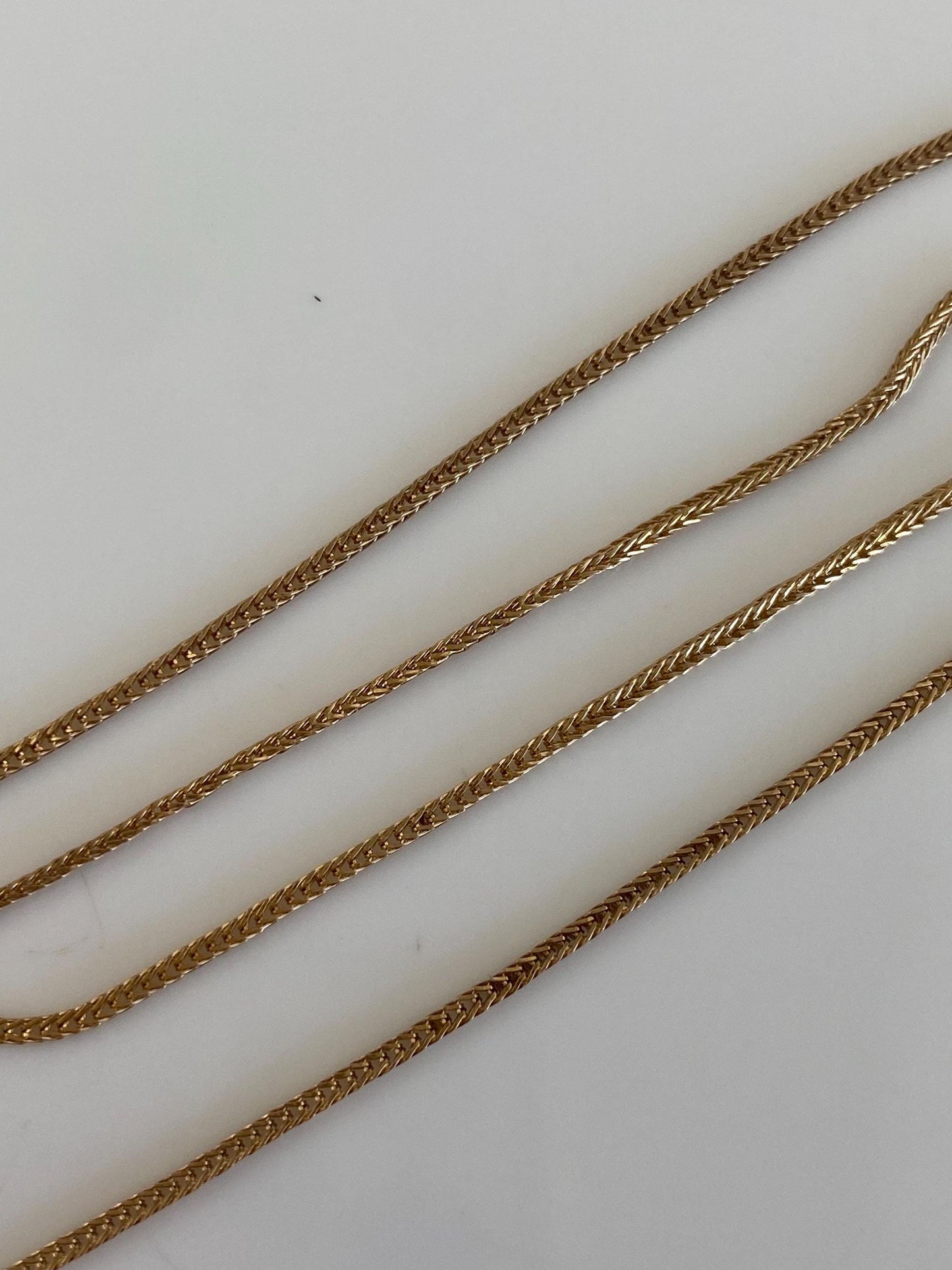Vintage Solid 14k Yellow Gold Wheat Chain Necklace - 15.75 inches