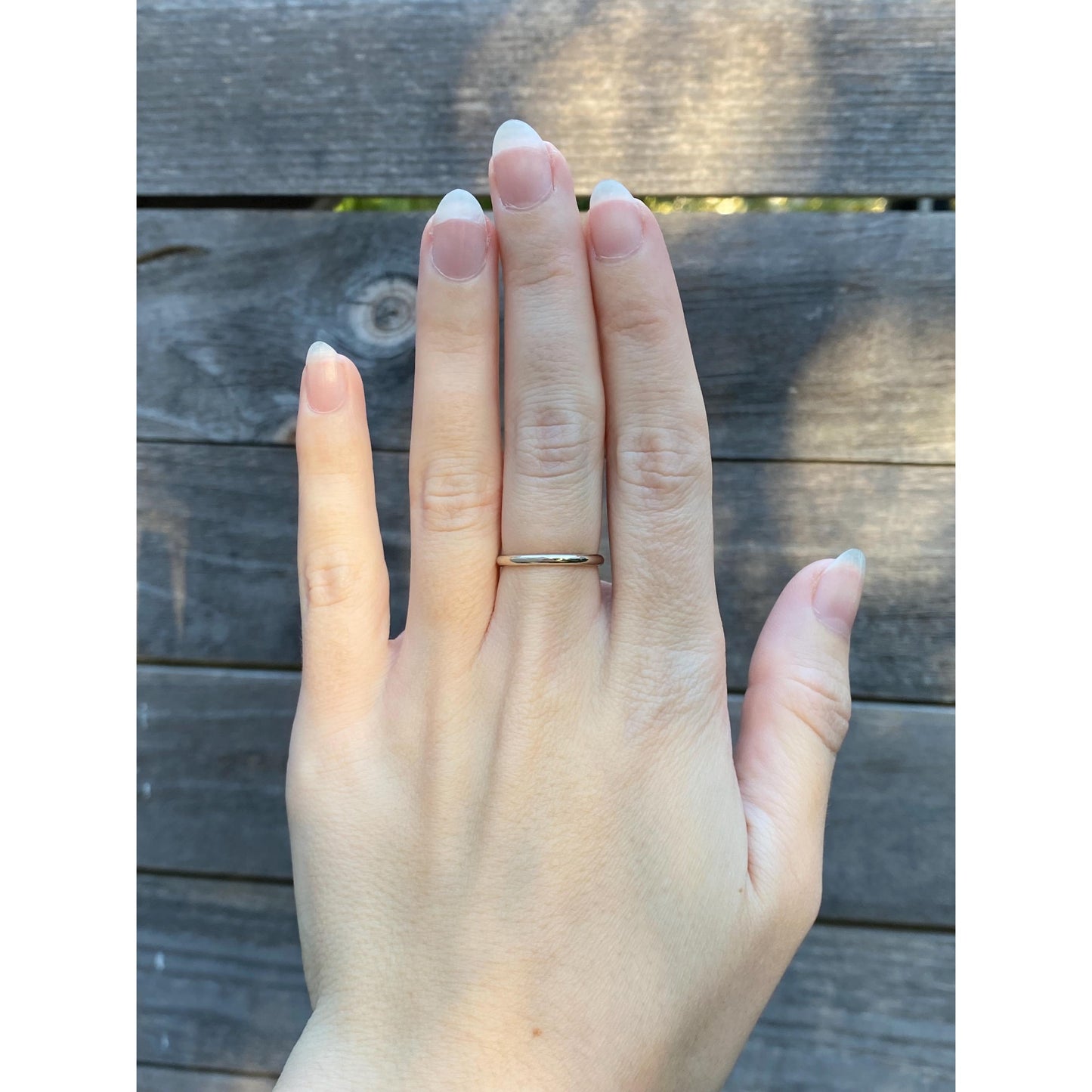 Vintage Solid 14k White Gold Slim Ring Band - Size 5.75