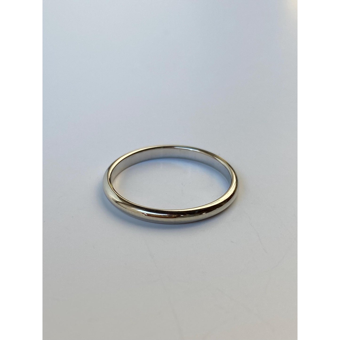 Vintage Solid 14k White Gold Slim Ring Band - Size 5.75