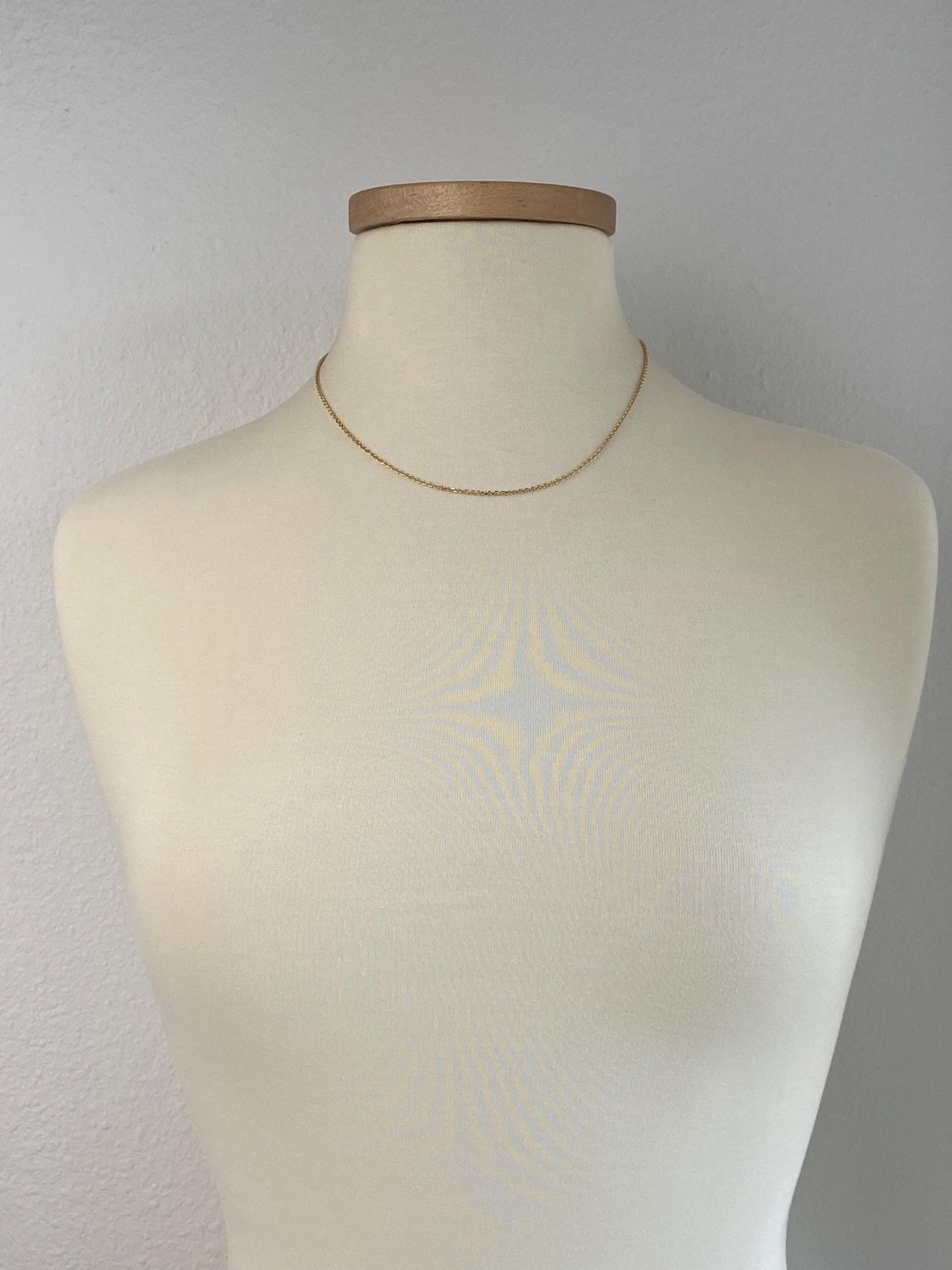 Vintage Solid 14k Yellow Gold Biker Rolo Chain Necklace - 18.25 inches
