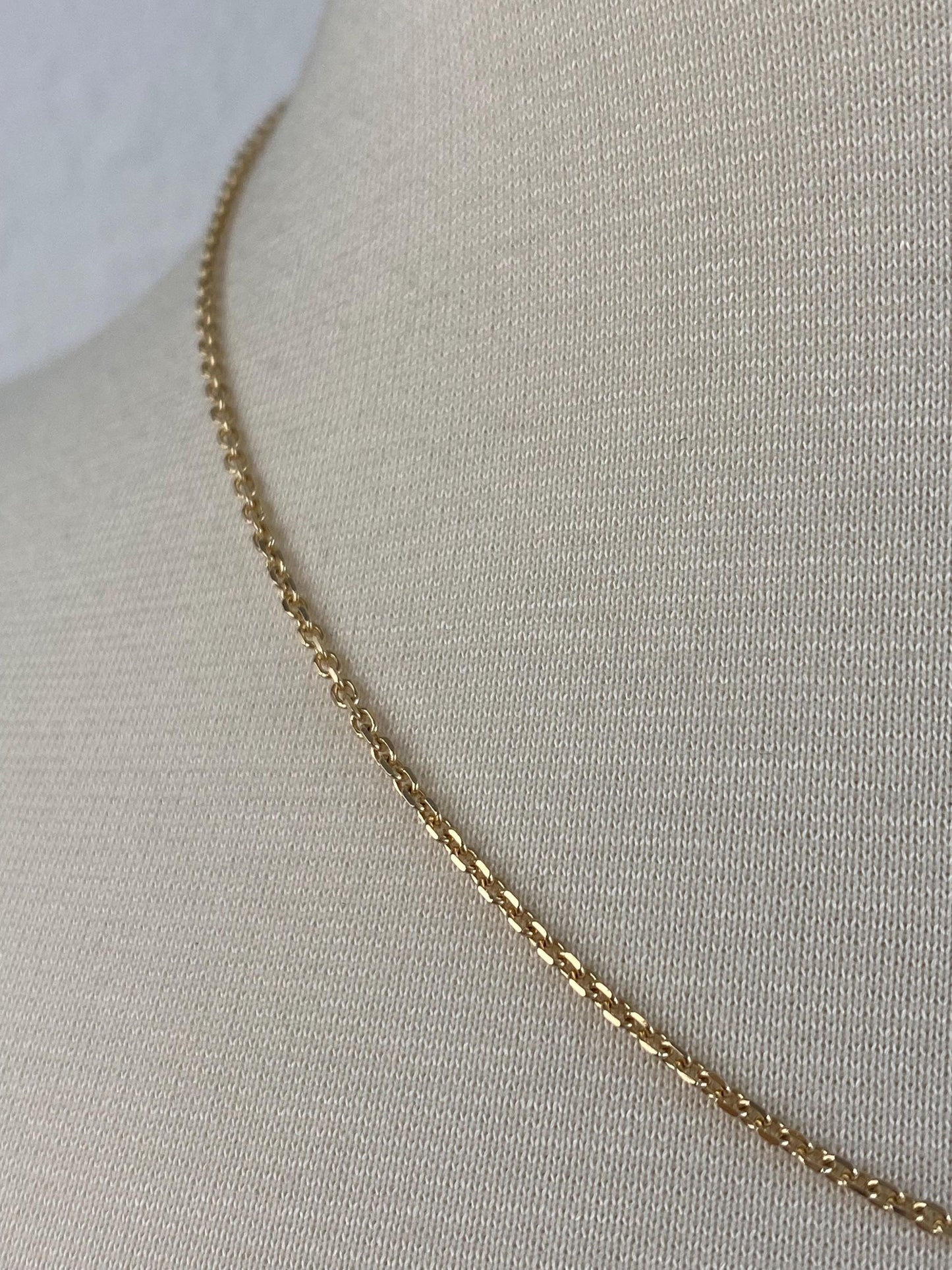 Vintage Solid 14k Yellow Gold Biker Rolo Chain Necklace - 18.25 inches