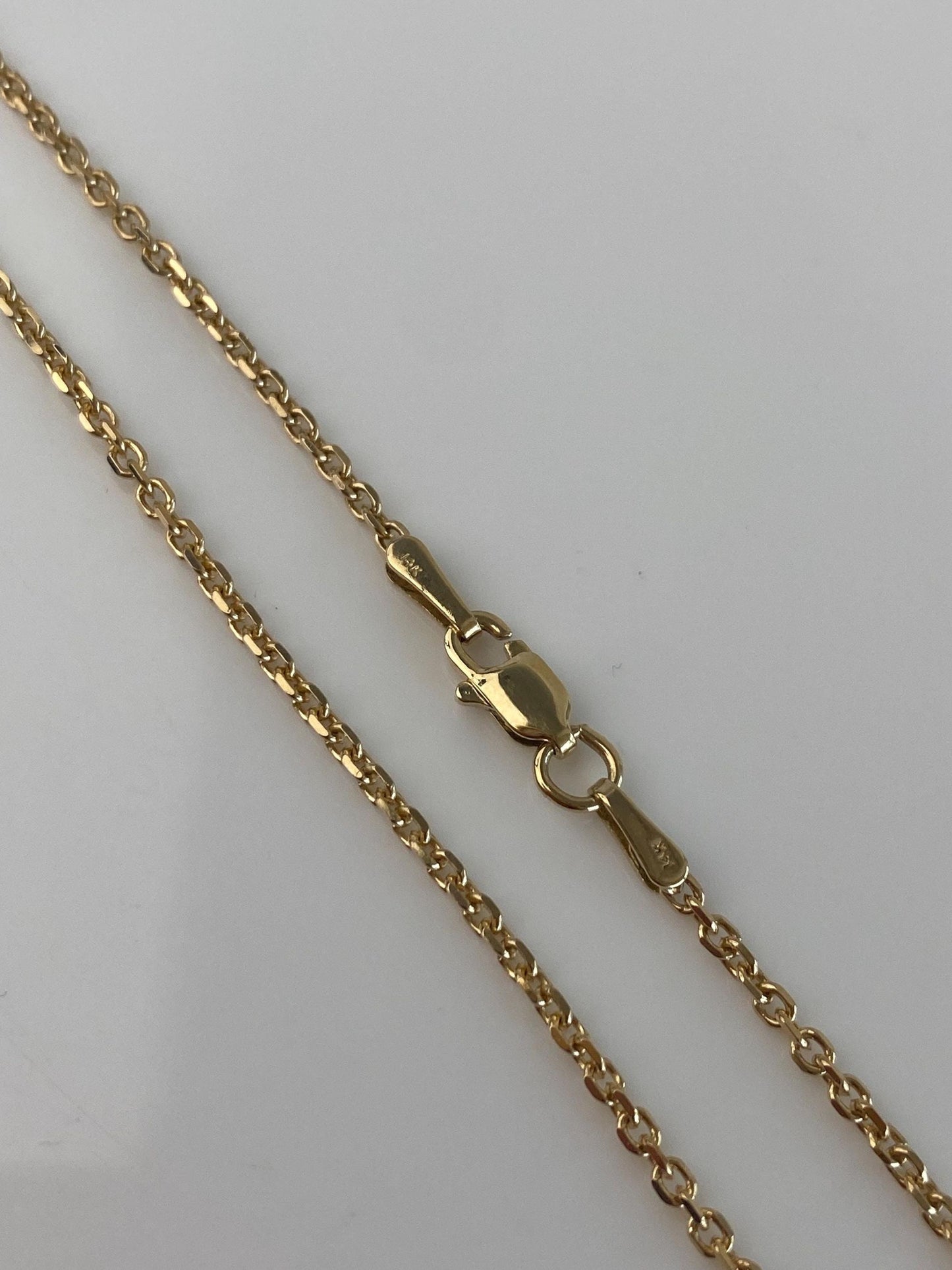 Vintage Solid 14k Yellow Gold Biker Rolo Chain Necklace - 18.25 inches