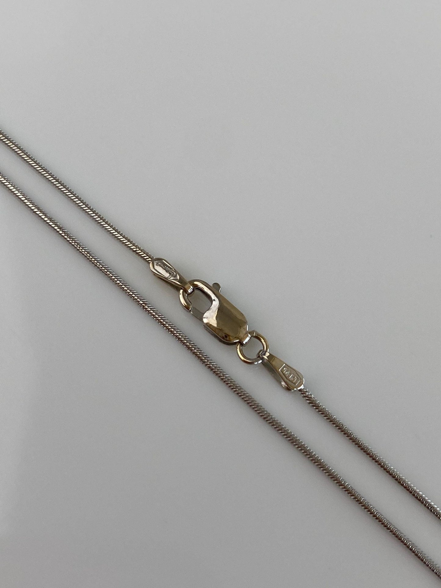 Vintage Solid 14k White Gold Snake Chain Necklace - 13.75 inches