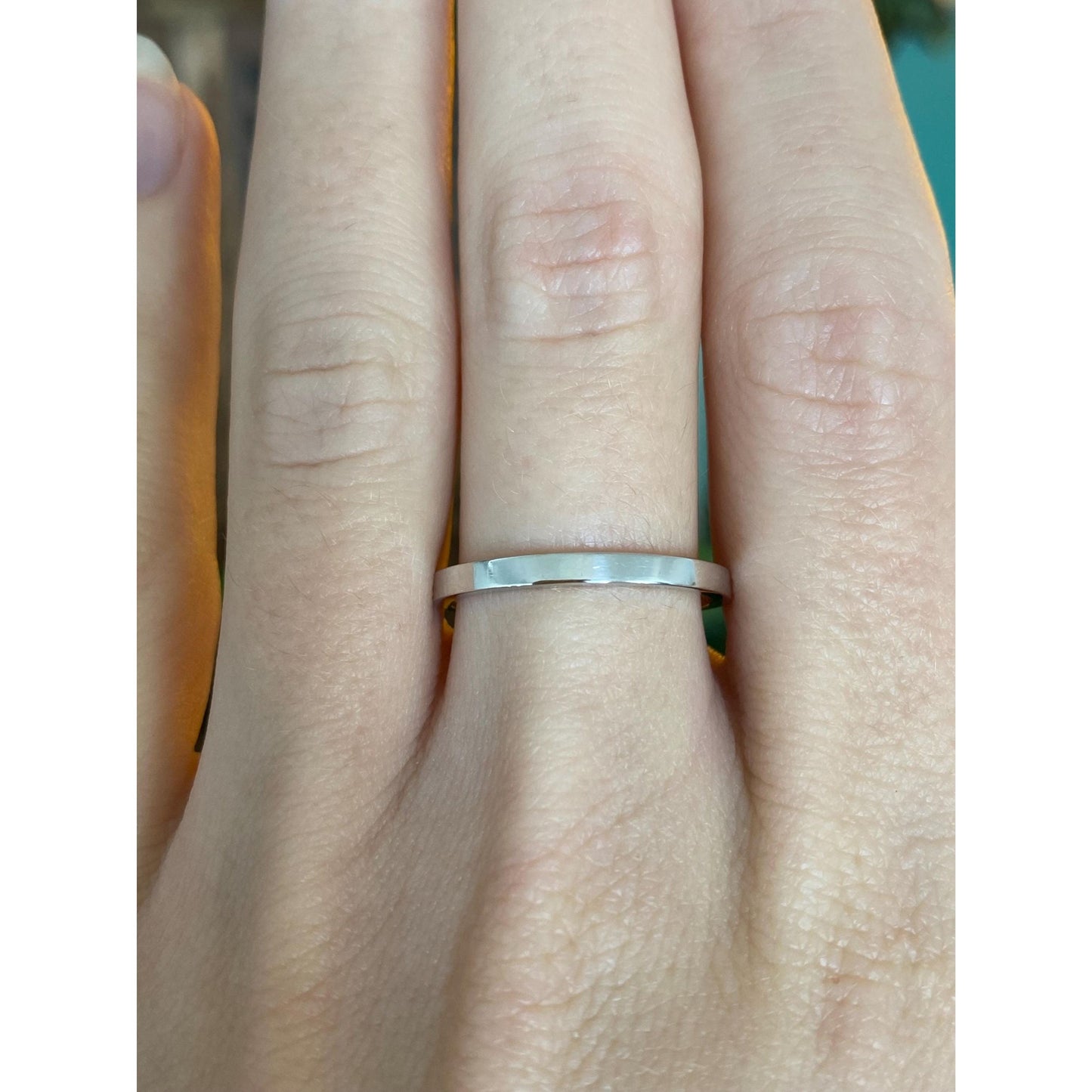 Solid Platinum Ring Band - Size 7.75