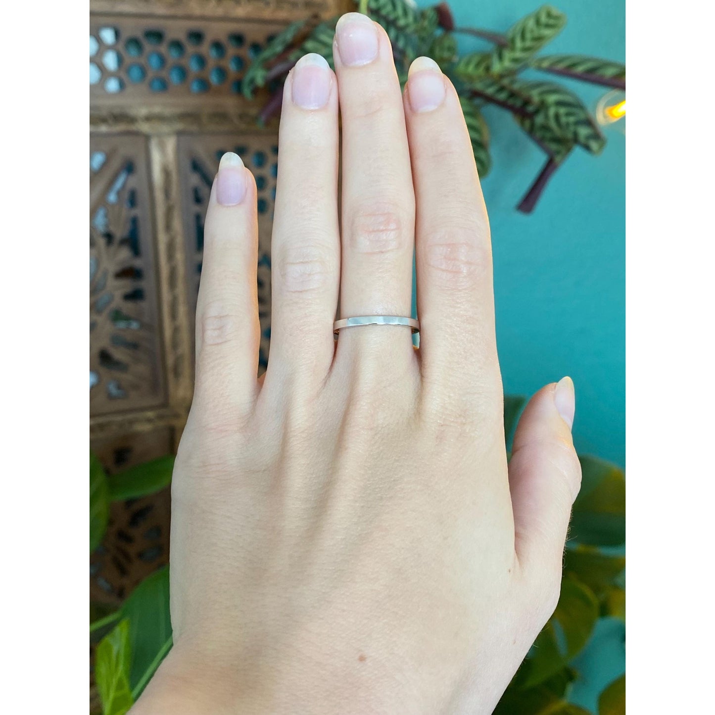 Solid Platinum Ring Band - Size 7.75